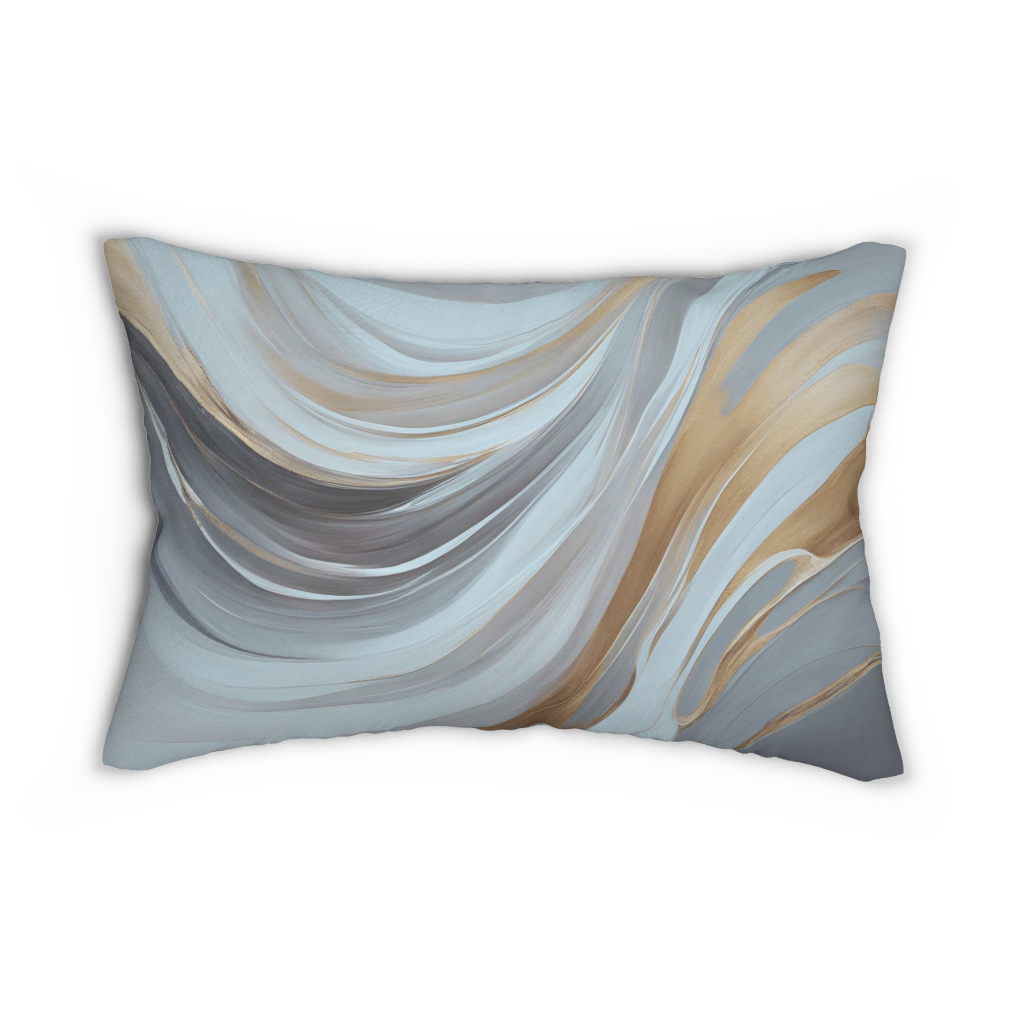 Abstract Lumbar Pillow | Pale Blue, Grey Beige