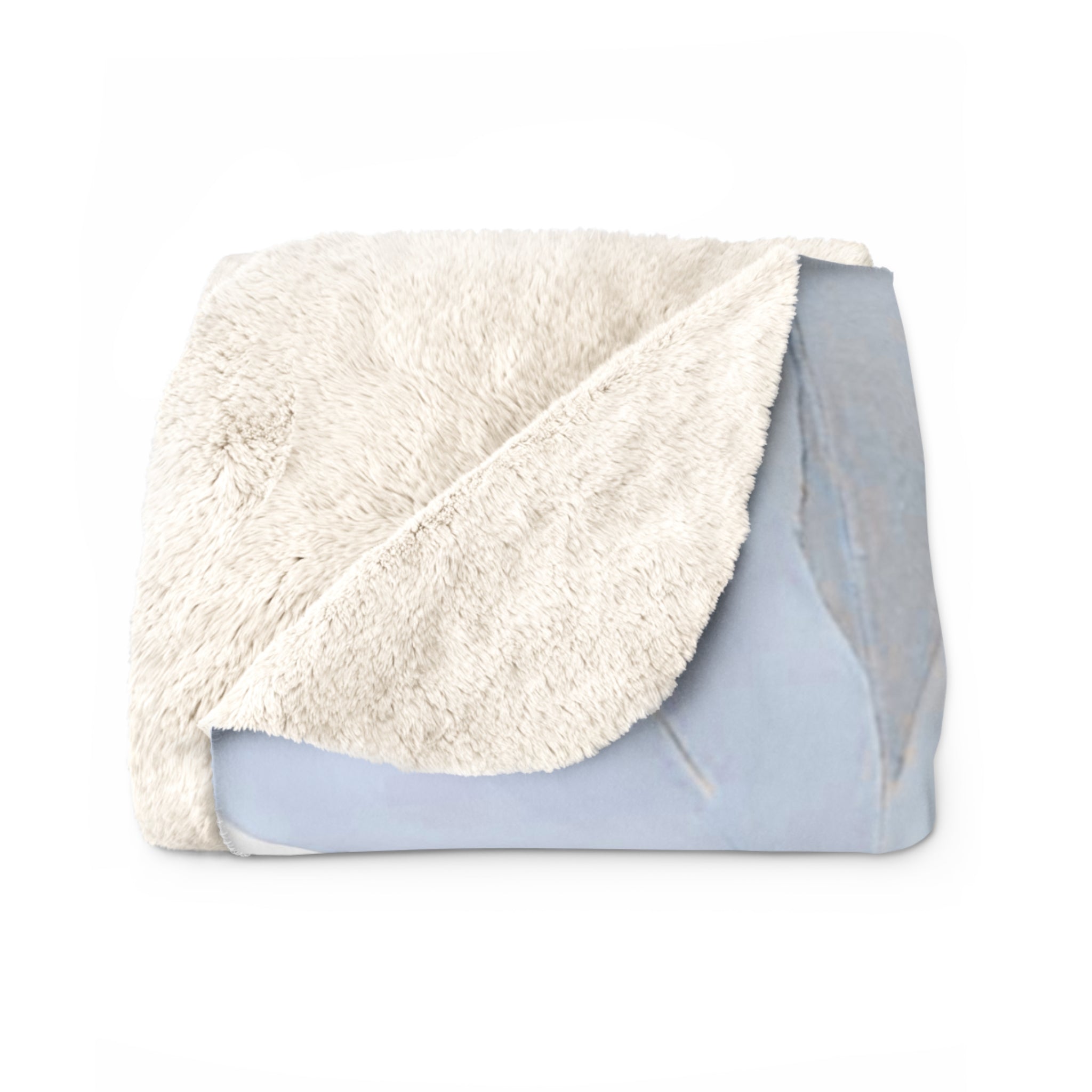 Abstract Floral Throw Blanket | Blue White Leaves Watercolor