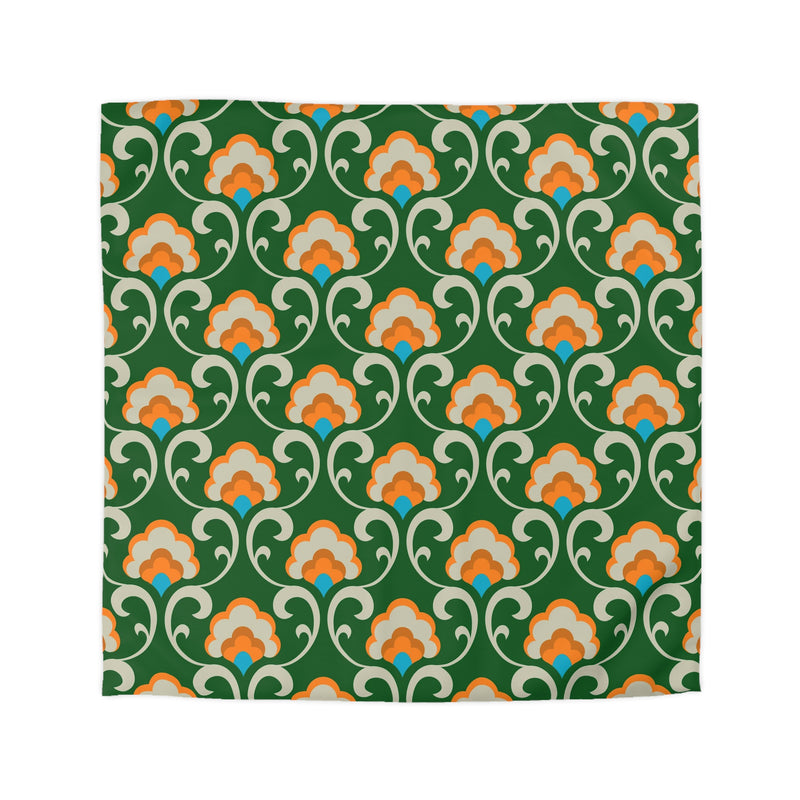 Art Deco Duvet Cover | Green Beige Bedding Blanket Cover