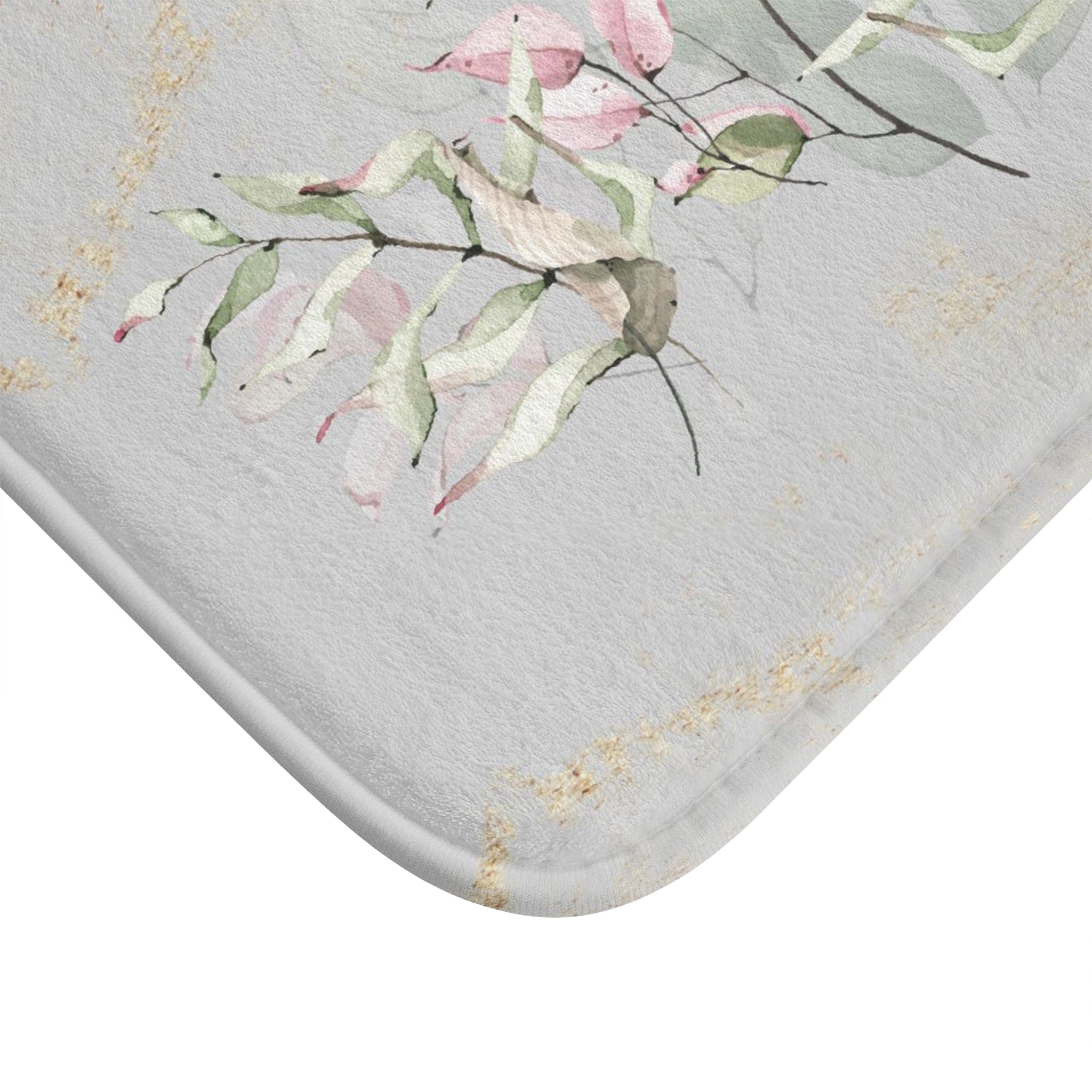 Boho Floral Bath, Kitchen Floor Mat | Grey Blush Pink Beige