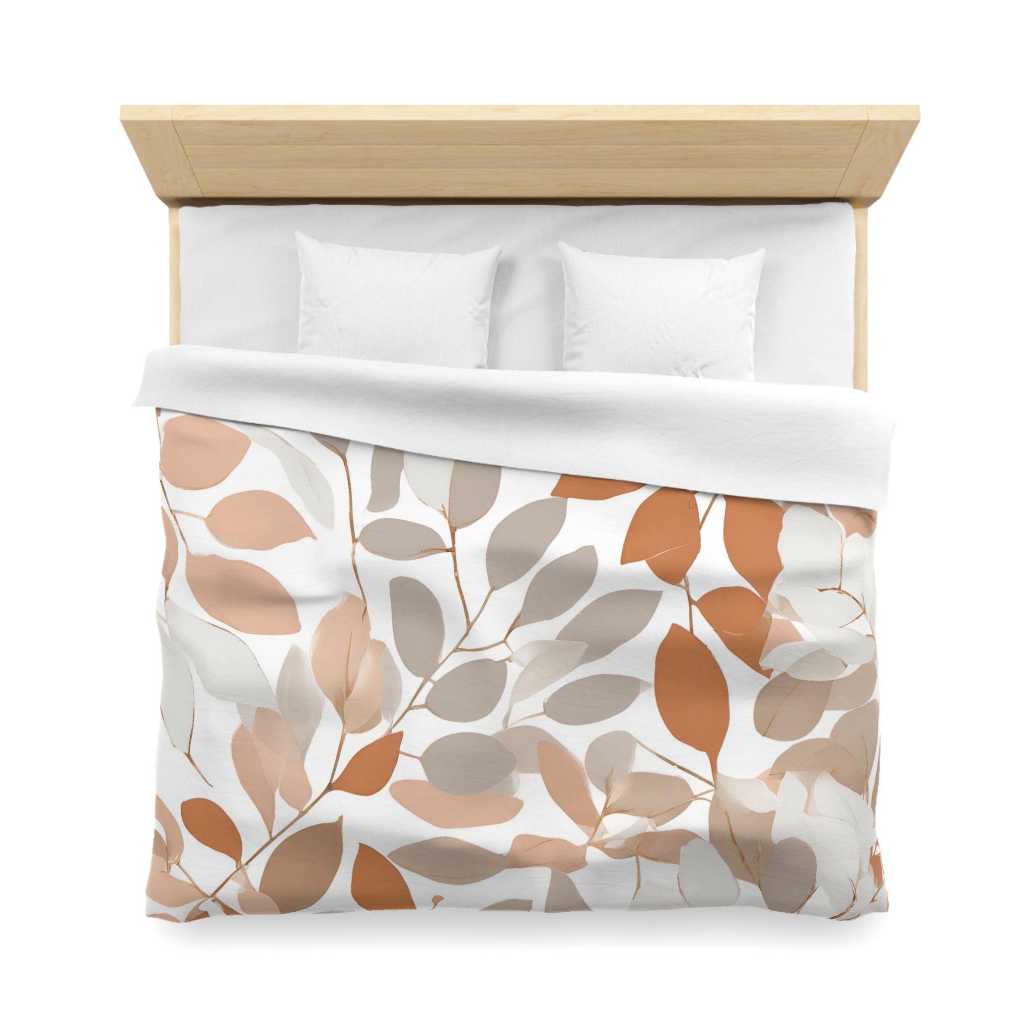 Abstract Floral Duvet Cover | Grey Terracotta Orange, White