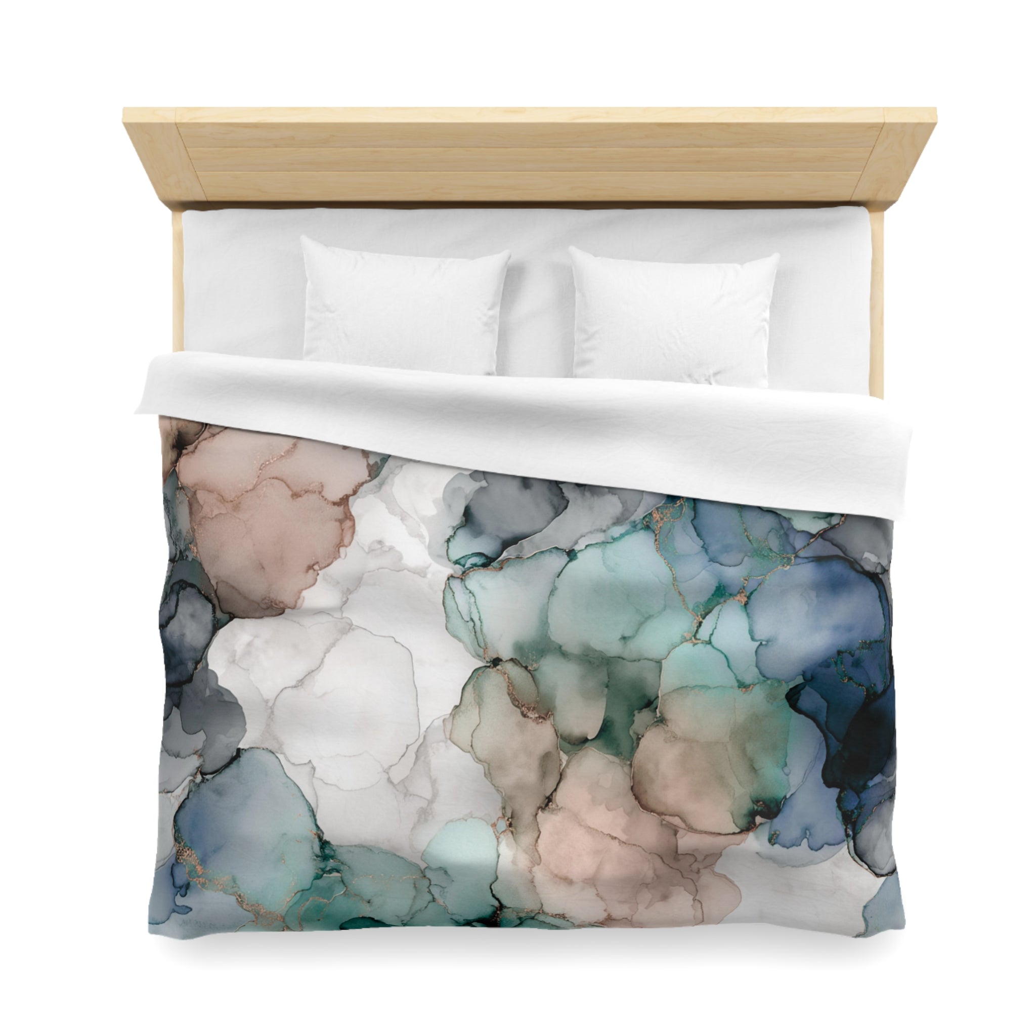 Abstract Duvet, Pillow Cover | Blue Blush Comforter, Modern Organic Bedroom Decor