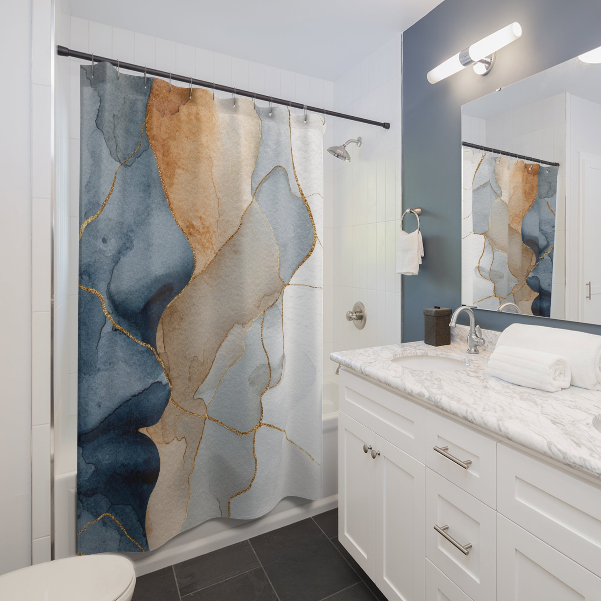 Avant Garde Shower Curtain | Abstract Watercolor Bathroom Decor