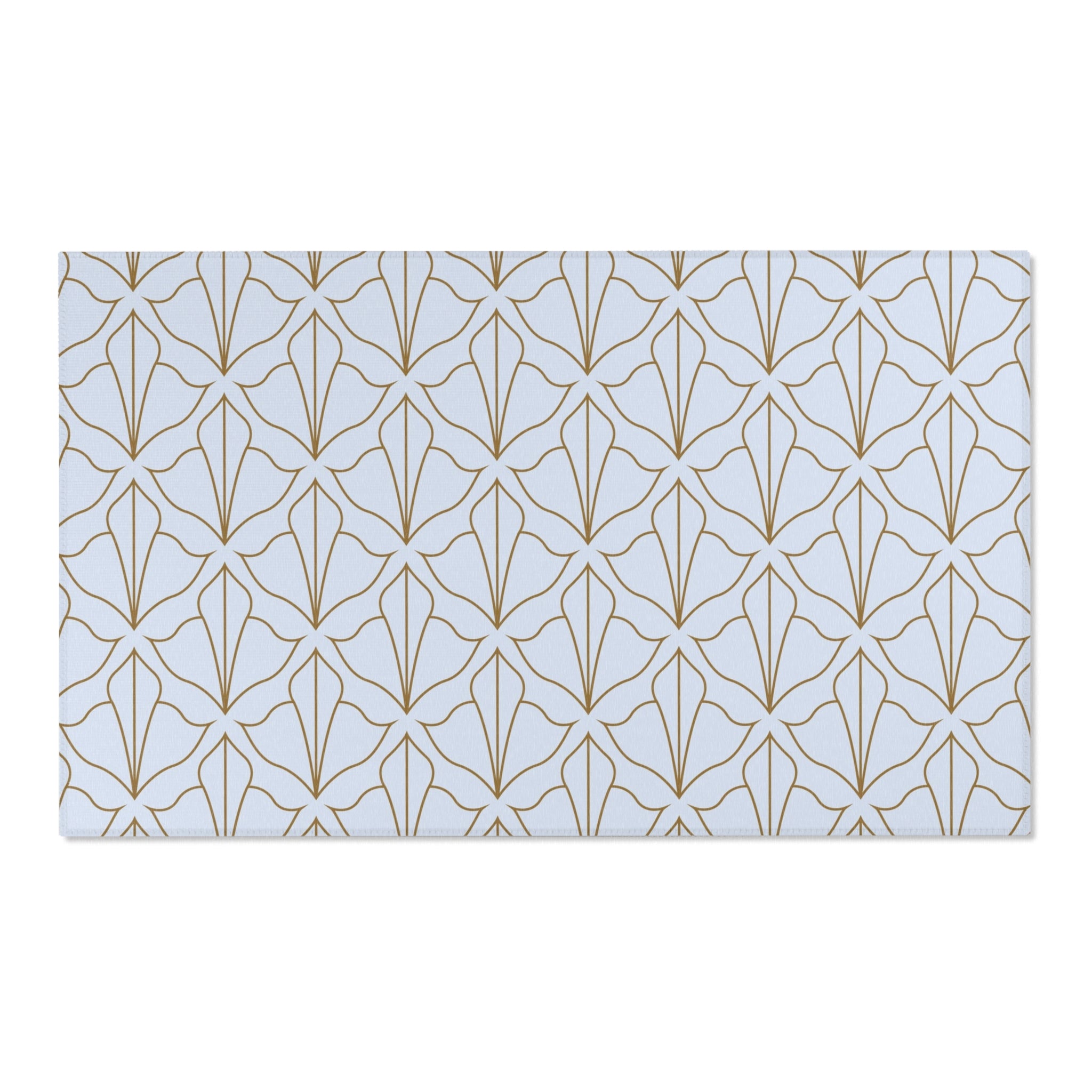 Art Deco Area Rug | Geometric Pale Blue, Beige Rug