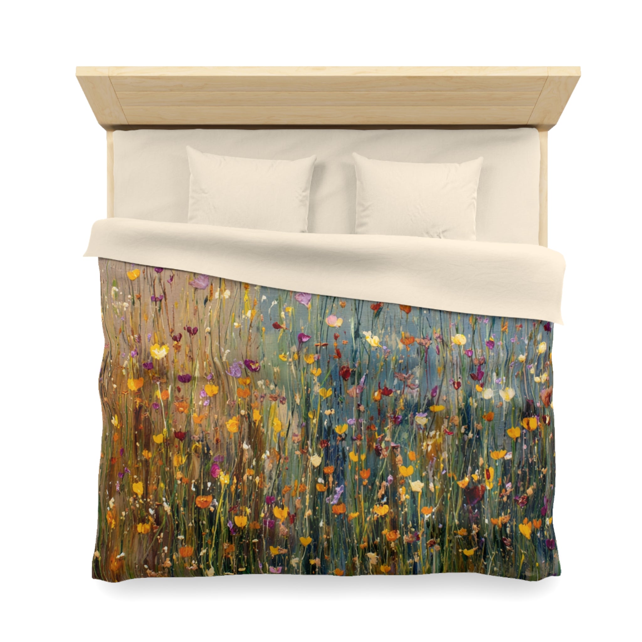 Floral Duvet, Pillow Cover | Grey Orange Bedroom Decor