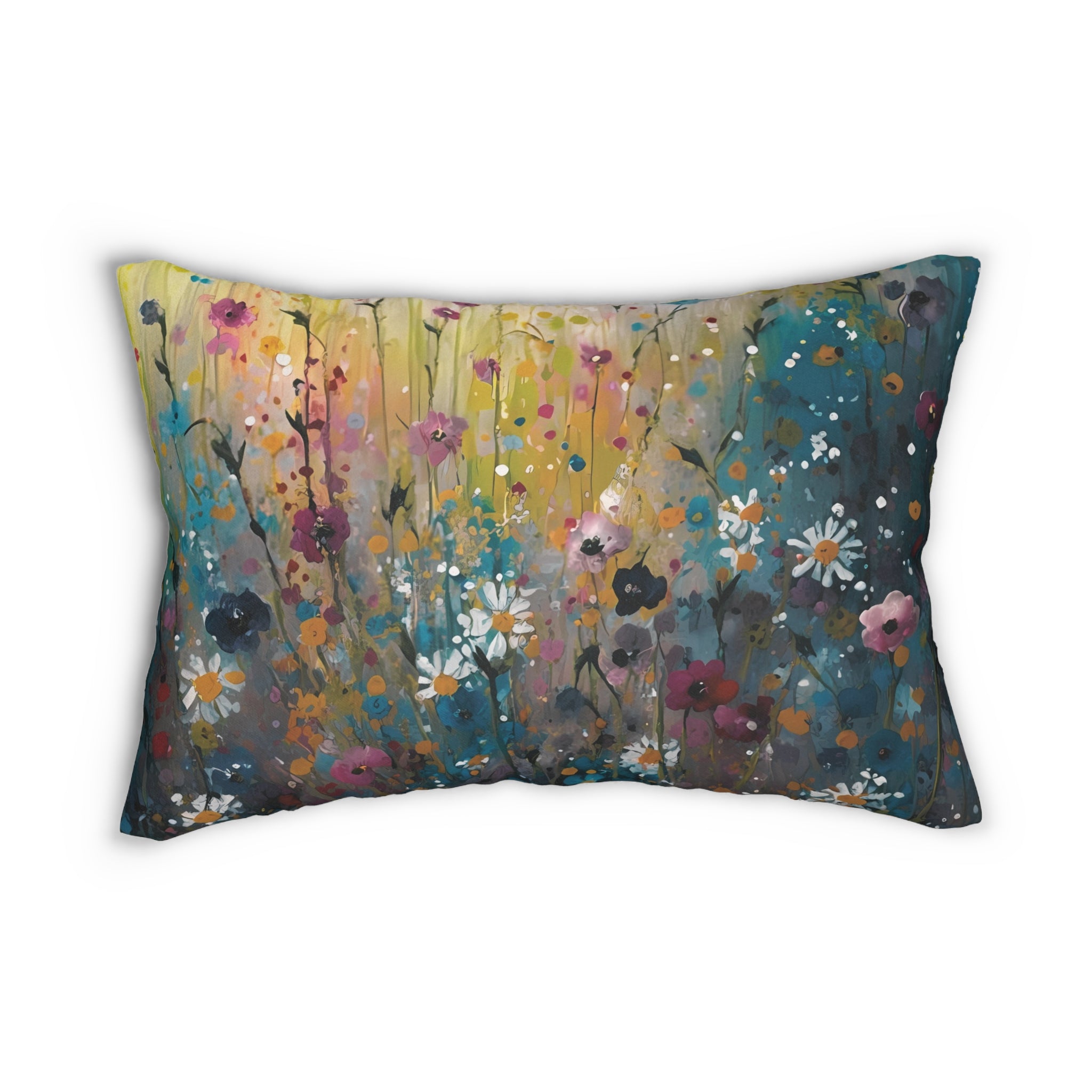 Wildflowers Lumbar Pillow | Colorful Shabby Core, Cottage Decor