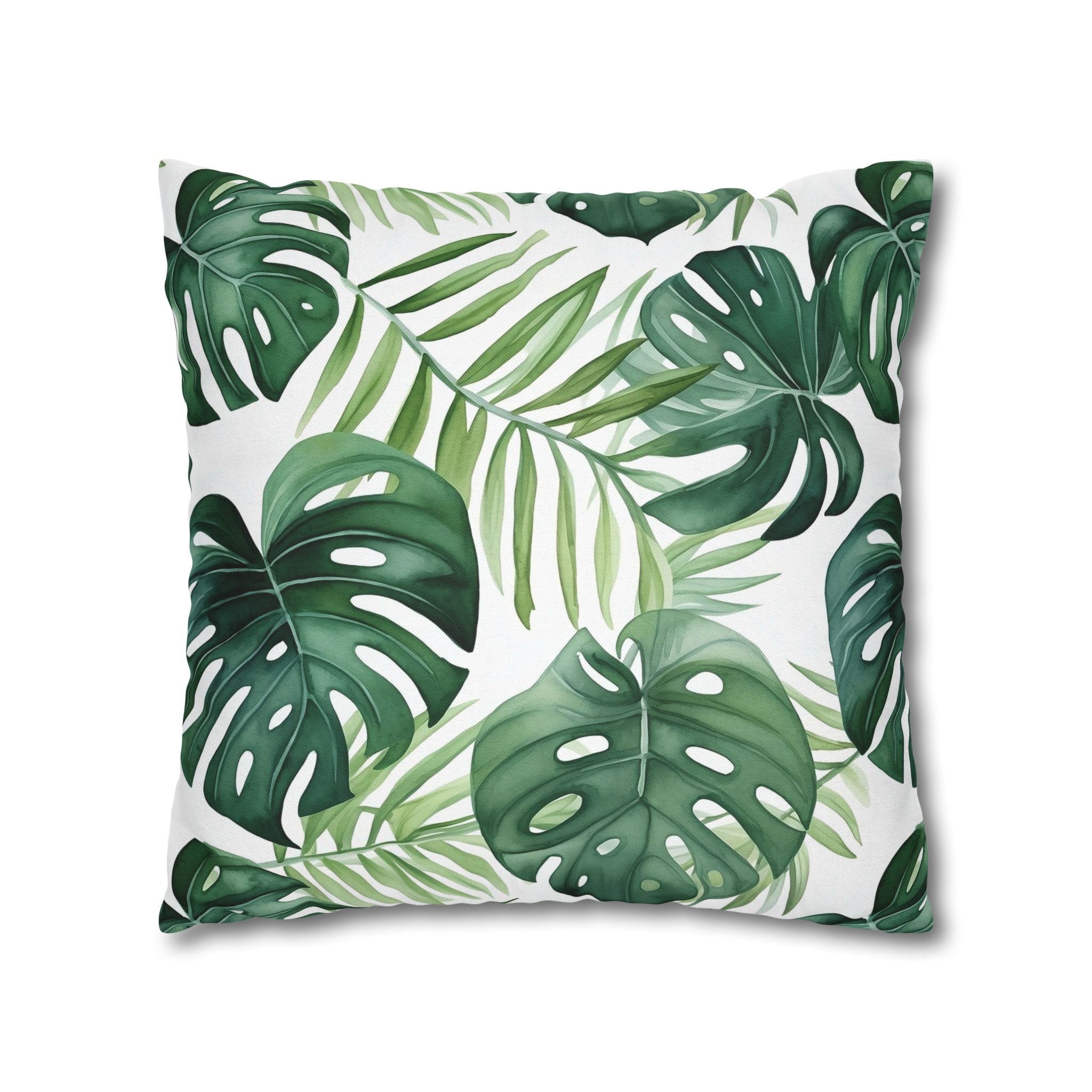 Green Monsteral Jungle Pillow Cover | Floral Pillowcase