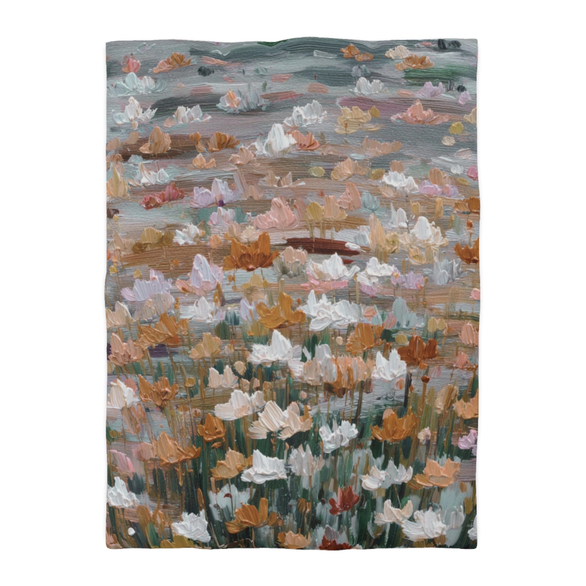 Floral Duvet, Pillow Cover | Grey Peach Bedroom Decor