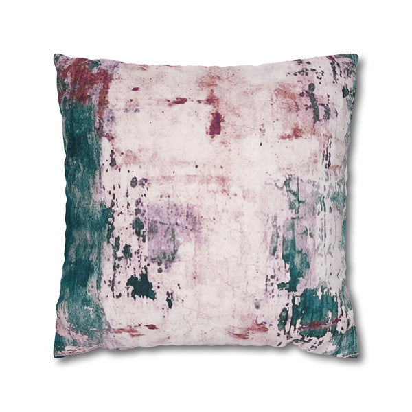 Rustic Pillow Cover | Blush Pink, Teal Green