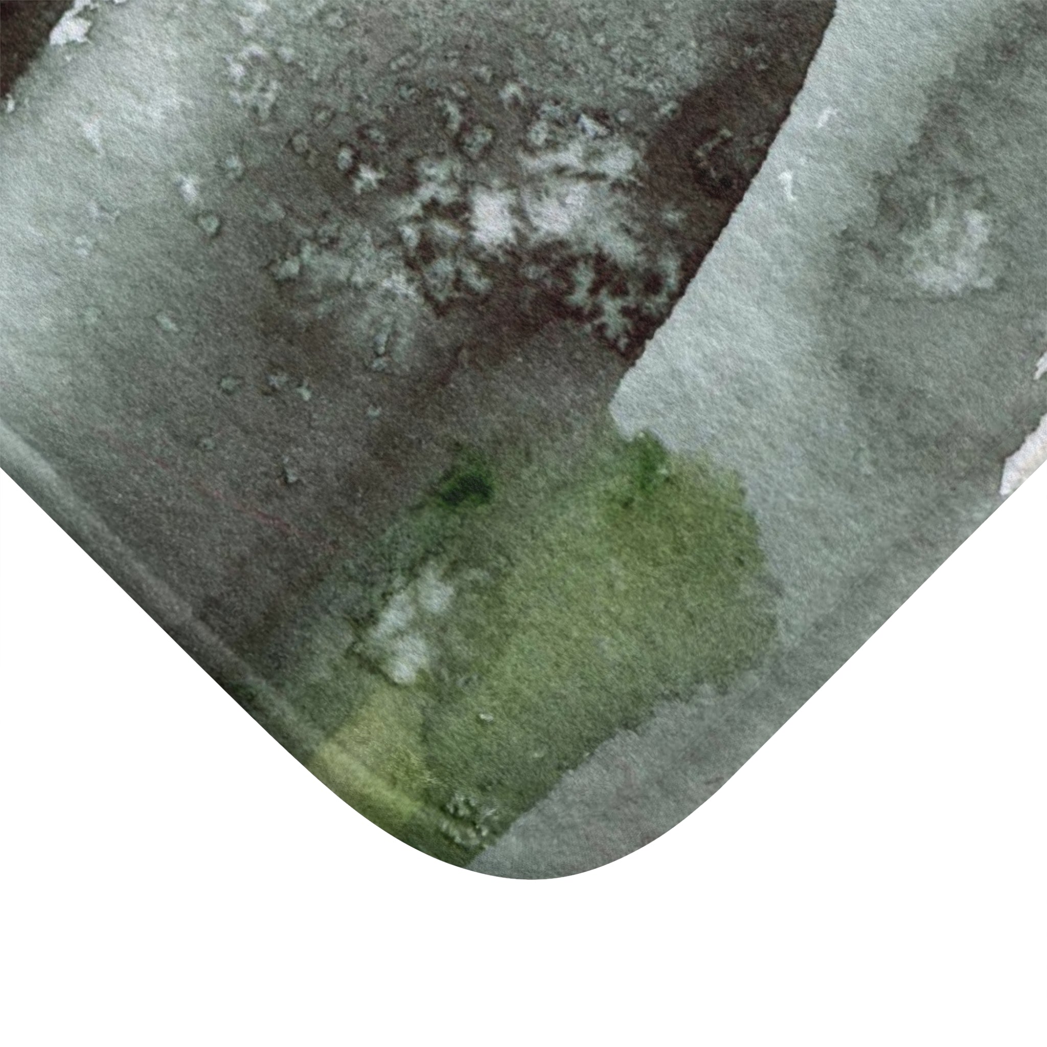 Abstract Bath, Kitchen Mat | Green Grey Watercolor