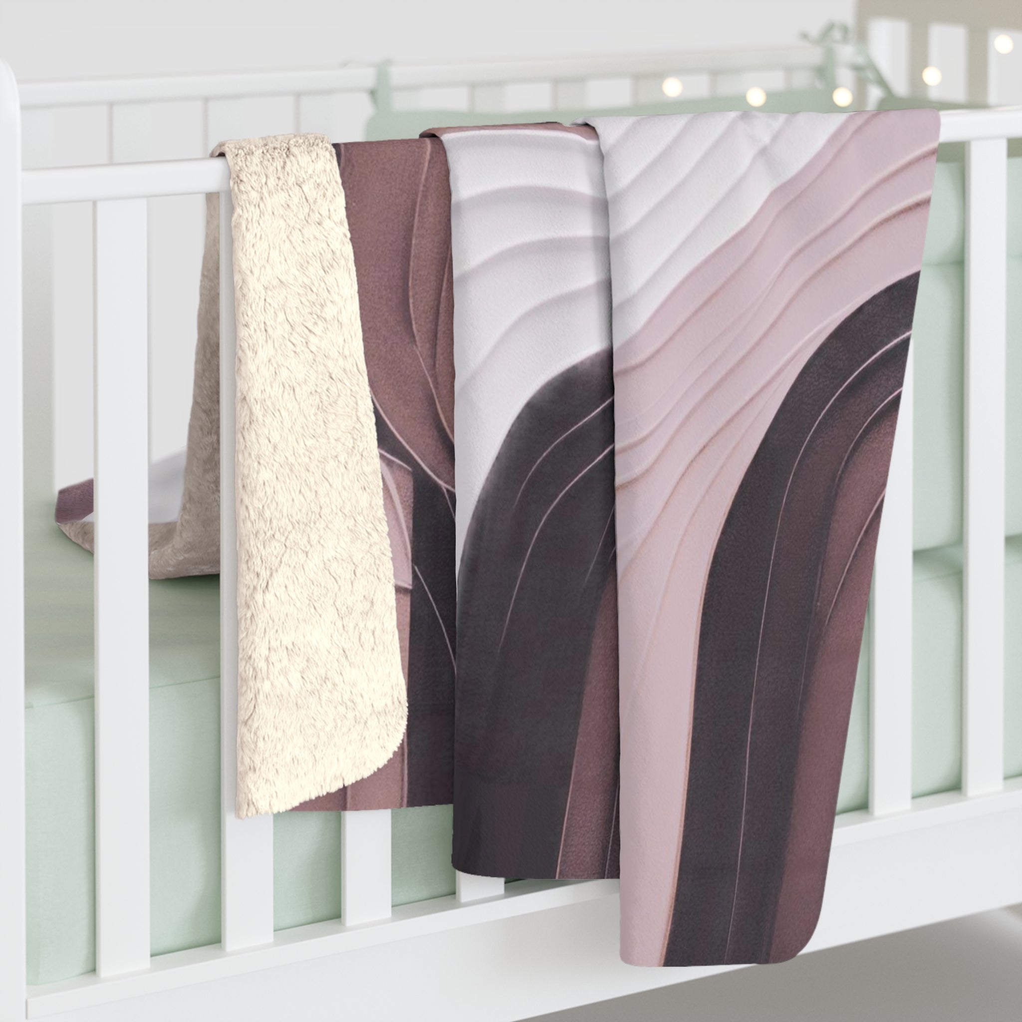 Abstract Throw Blanket | Mauve, Blush Pink Modern Art