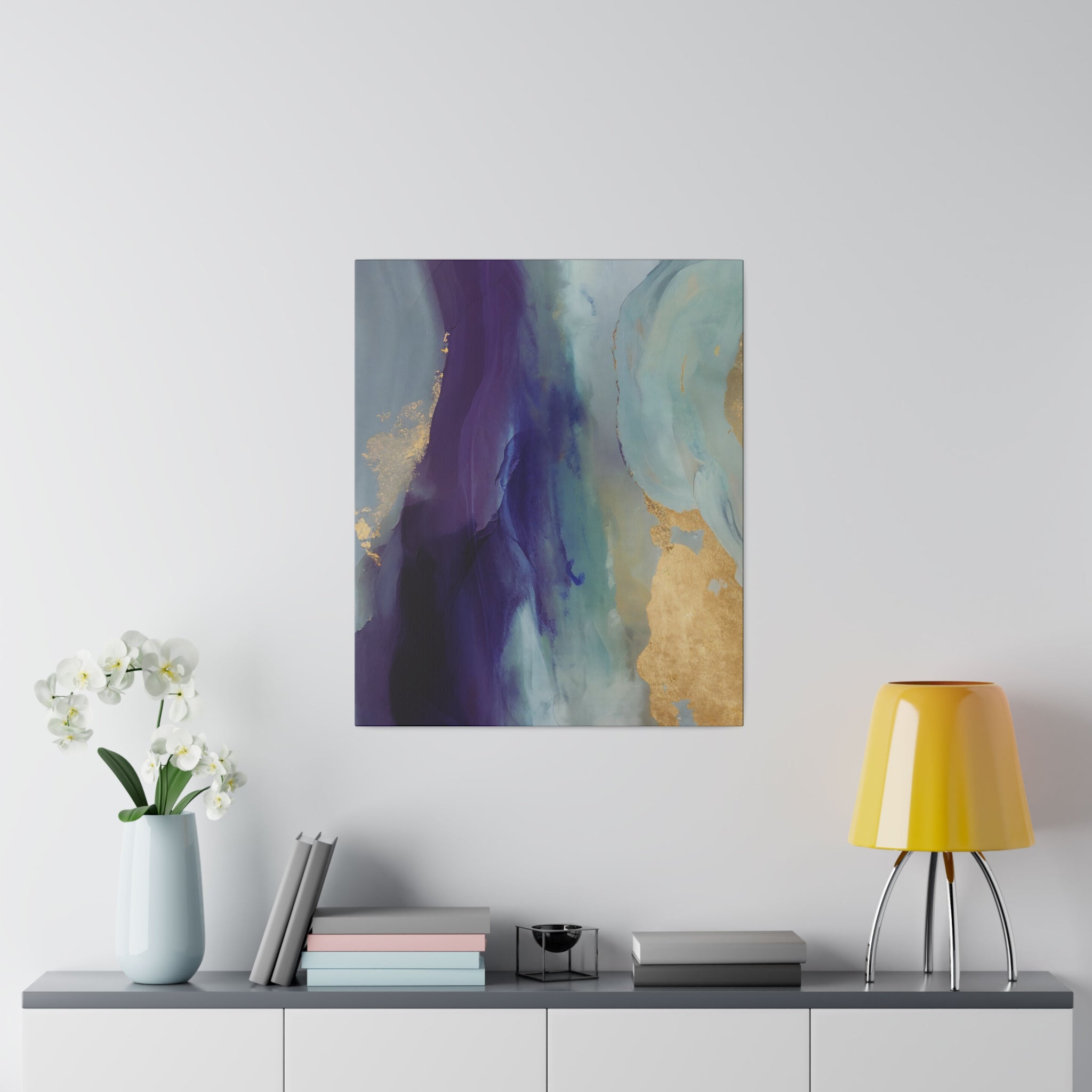 Abstract Canvas Wall Art | Purple Blue Green Ombre Wall Artwork