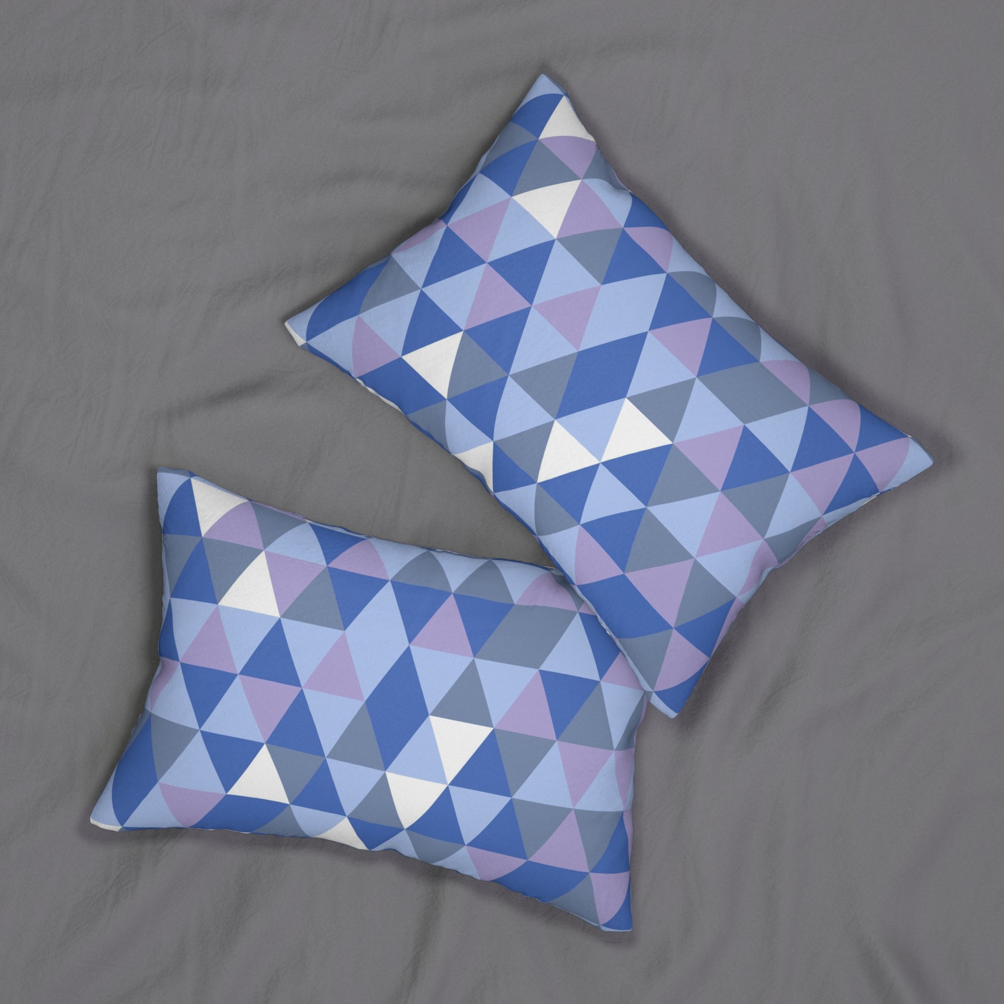 Abstract Lumbar Pillow | Blue Lavender Geometric