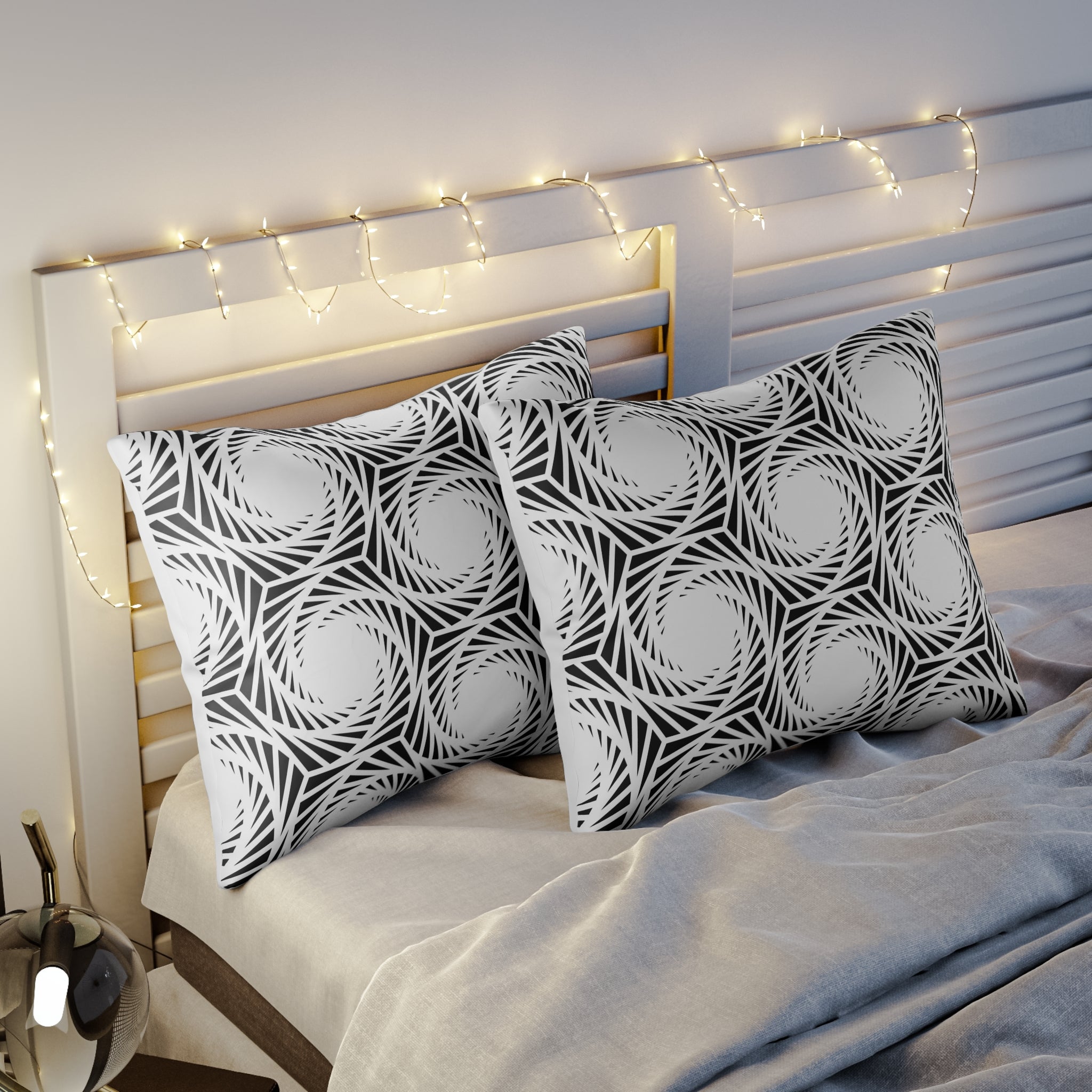 Art Deco Bedding Pillow Sham | White Black Geometric