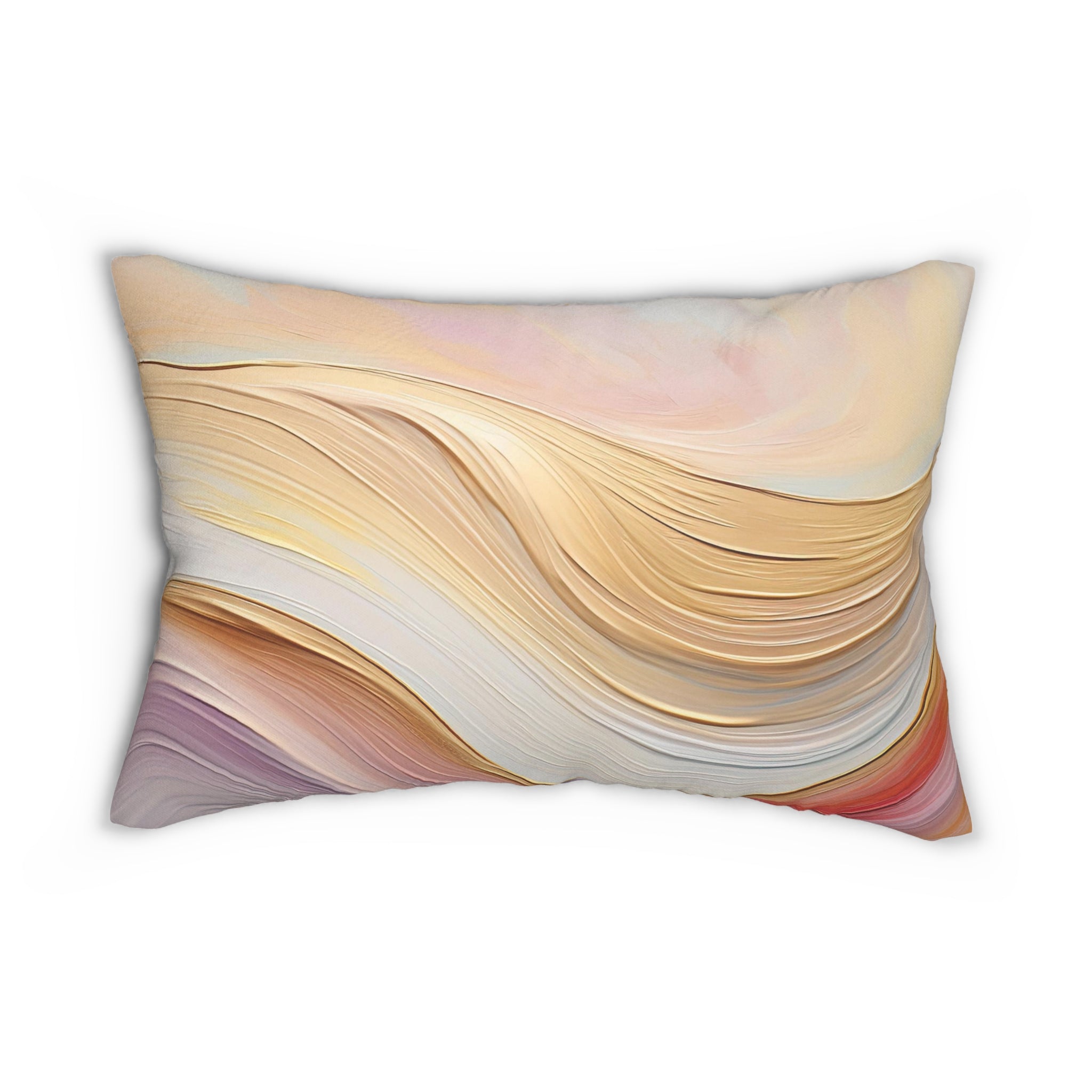 Abstract Lumbar Pillow | Lavender Gray Pink, Beige