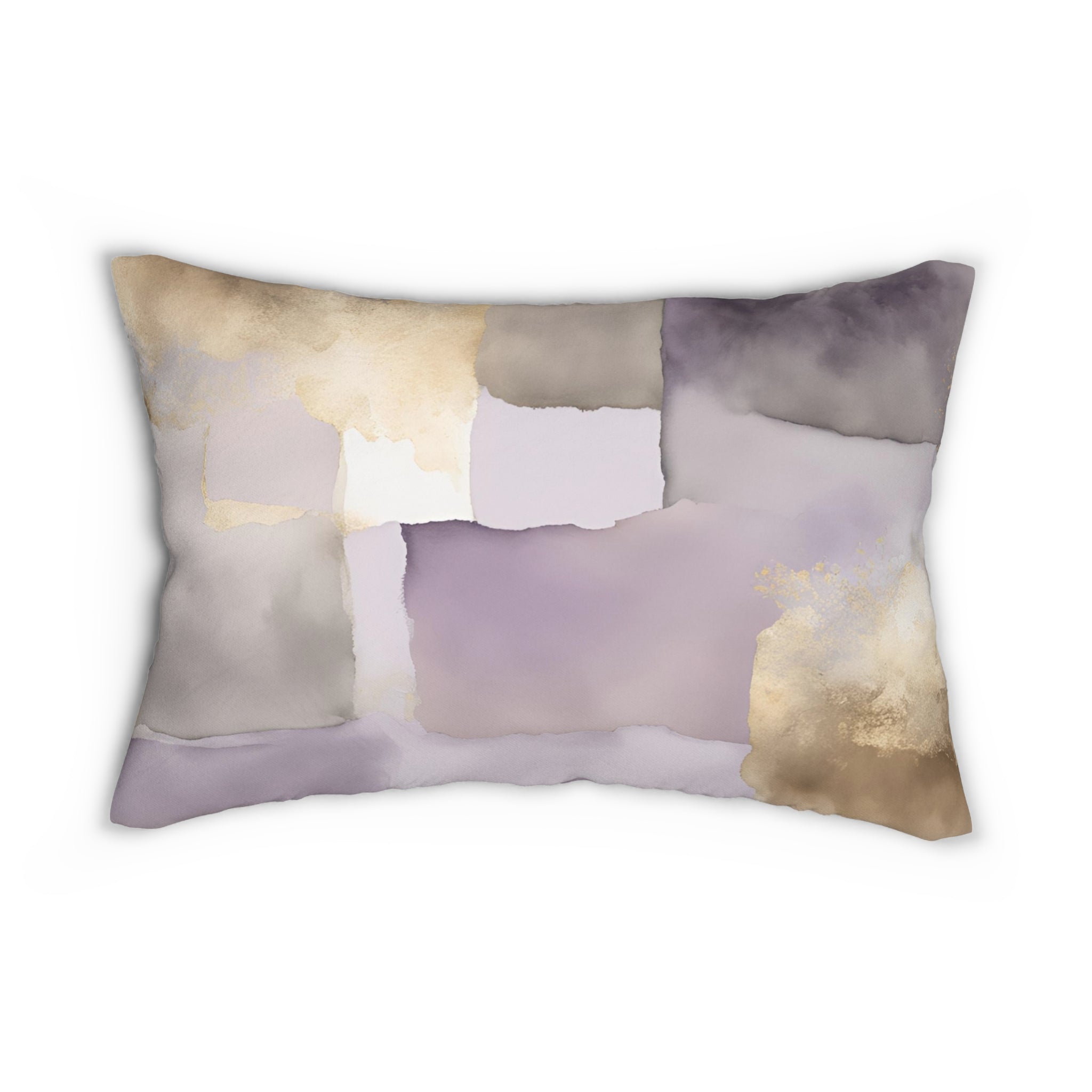 Abstract Lumbar Pillow | Beige, Lavender Lilac Purple Grey