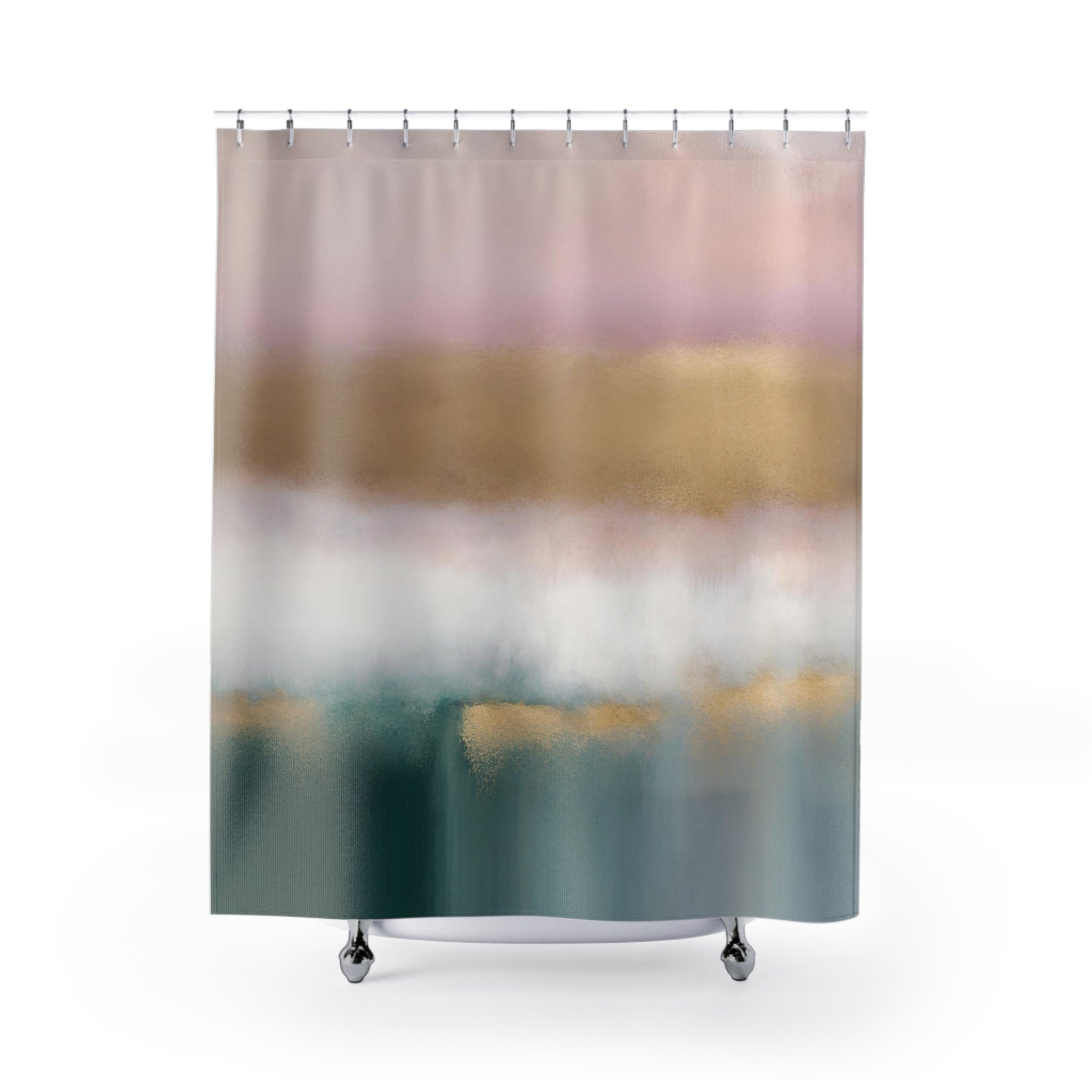 modern boho fabric shower curtain