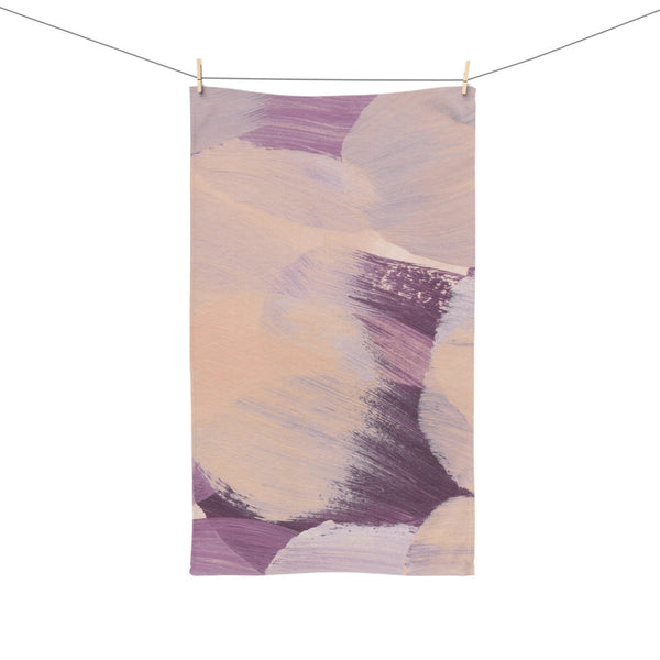 Abstract Kitchen, Bath Hand Towel | Beige Purple Towel