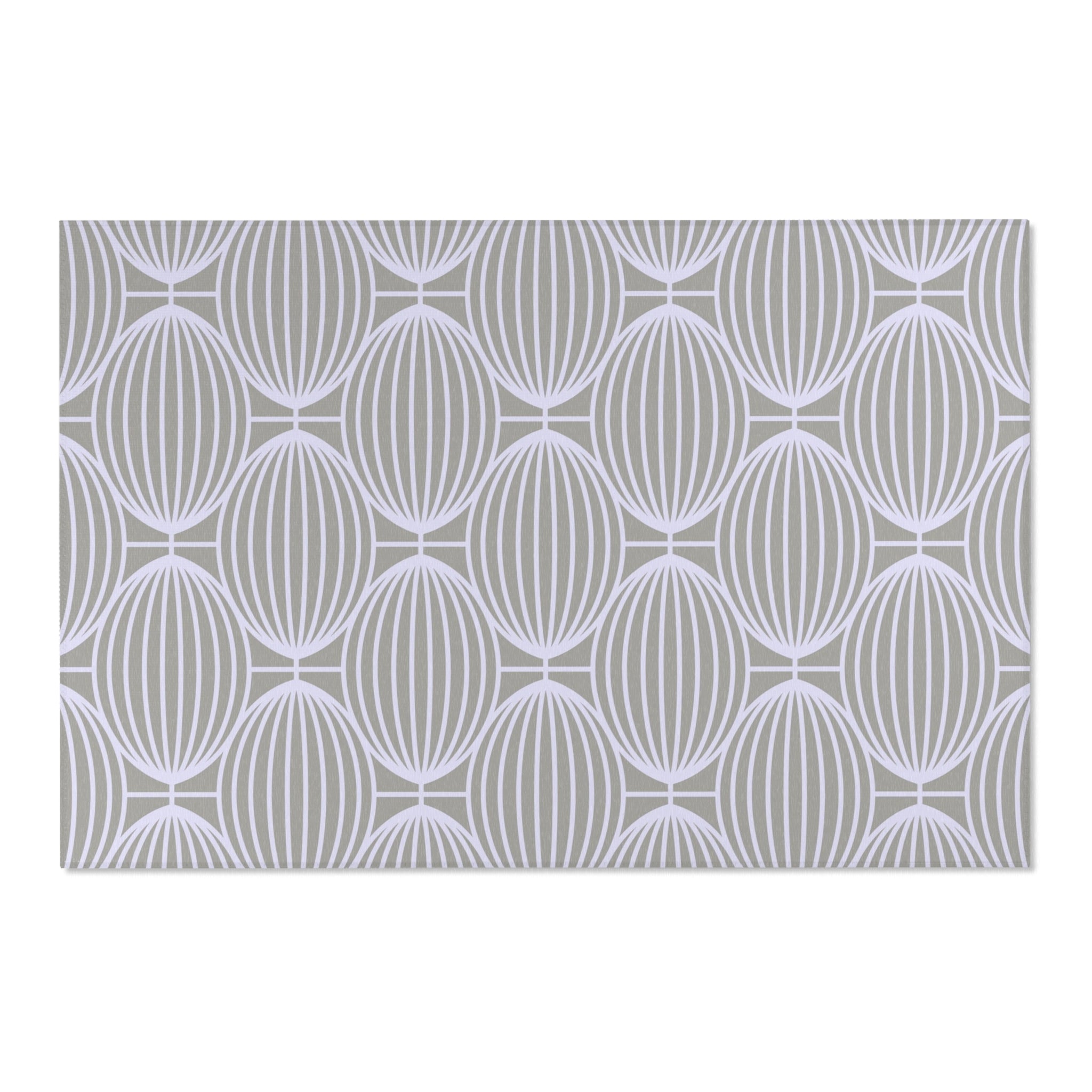 Art Deco Boho Area Rug | Lavender Grey Geometric Minimalist