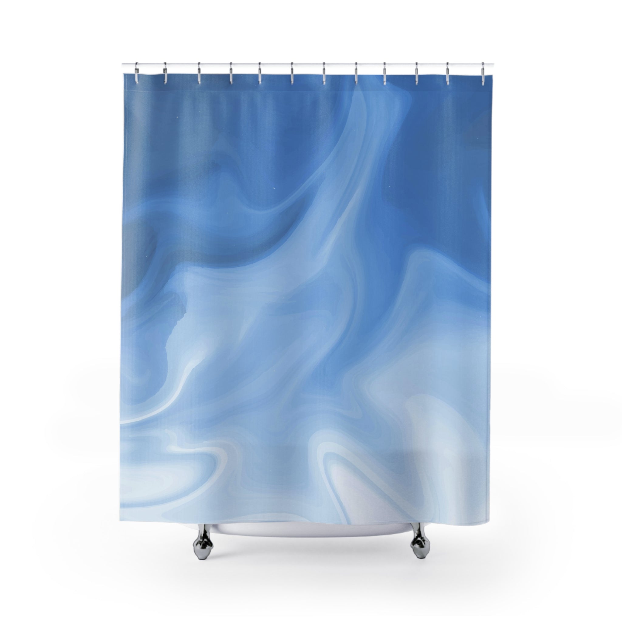 Abstract Shower Curtain | Sky Pale Blue, Ombre Gradient