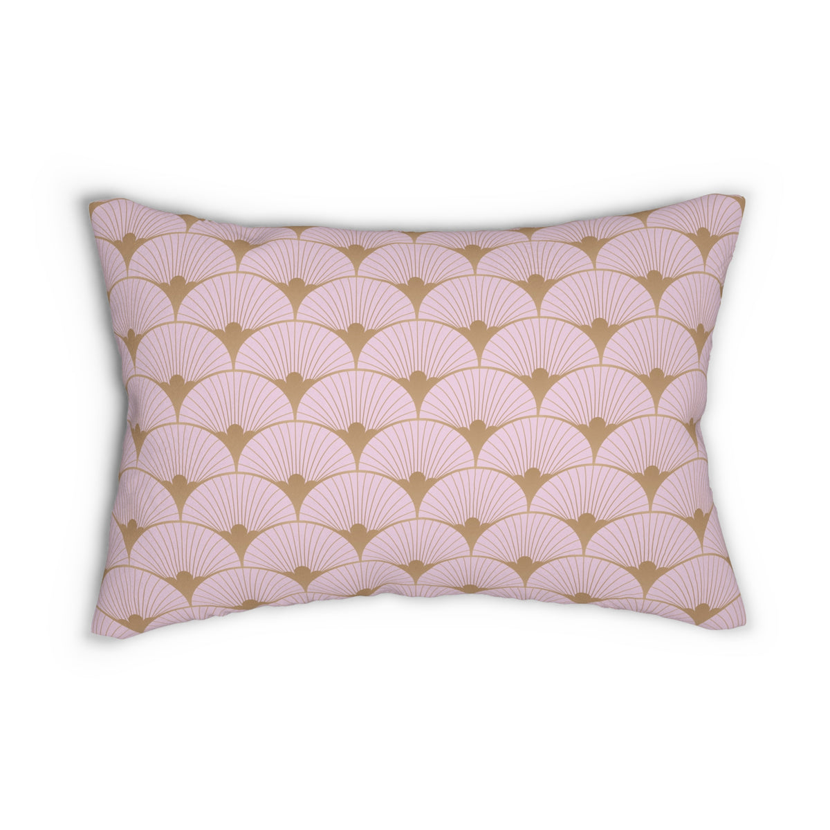 Blush Camel Deco Fan Lumbar Pillow 14x20, Vintage Accent Pillow
