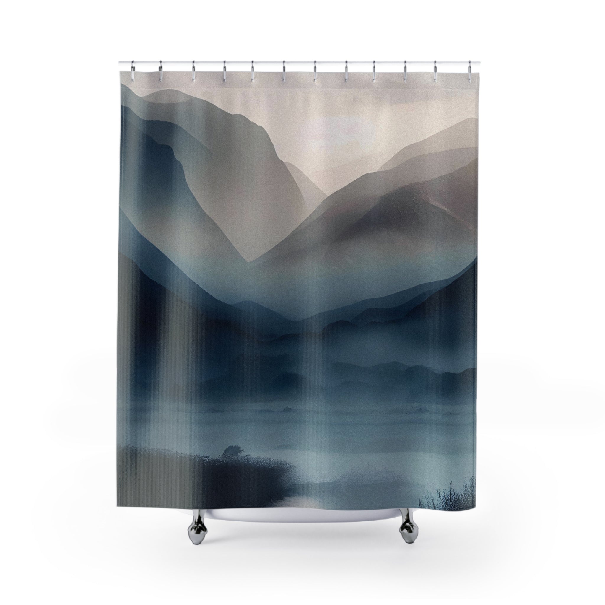 Abstract Shower Curtain | Boho Mountain nature