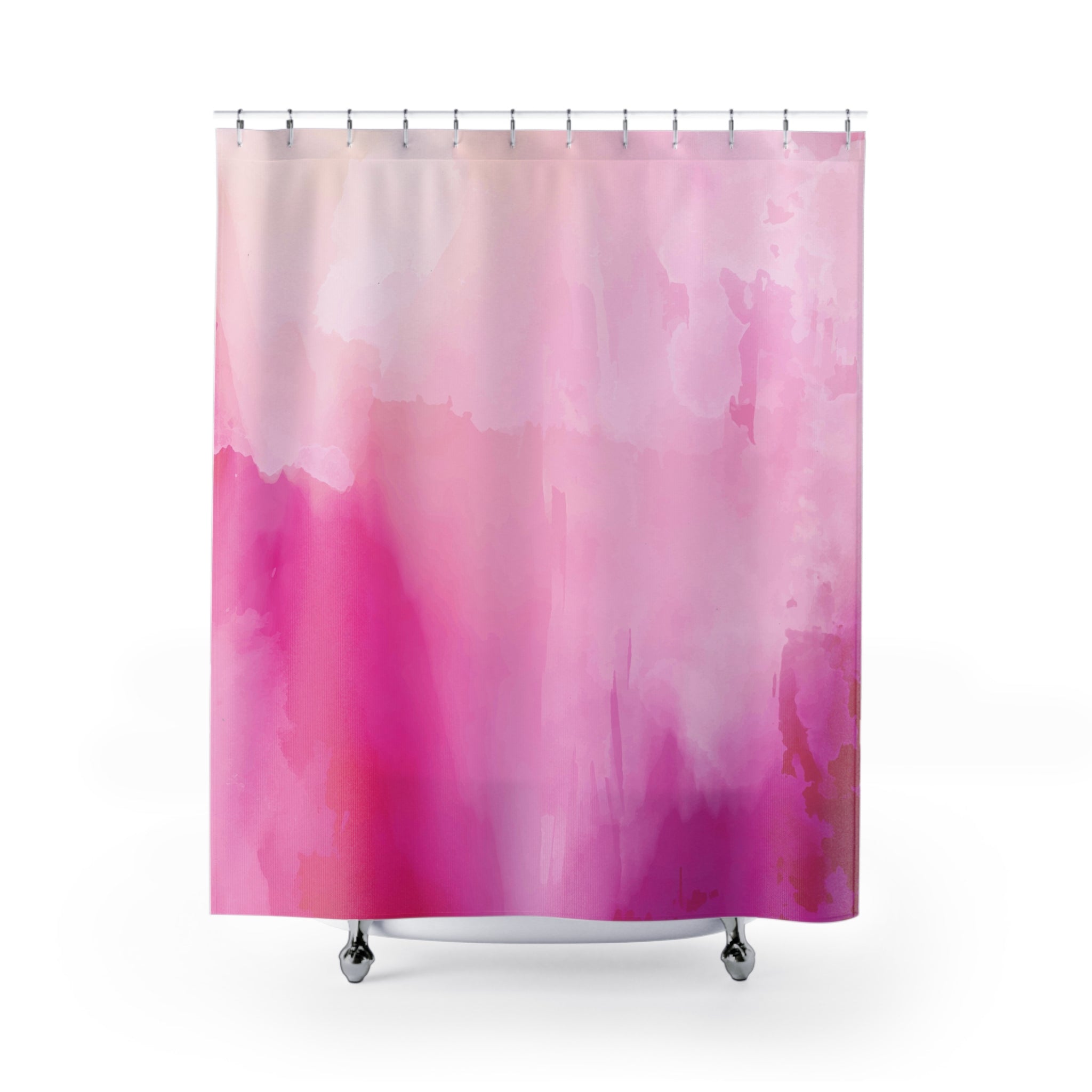 Abstract Shower Curtain | Bright, Blush Pink Ombre