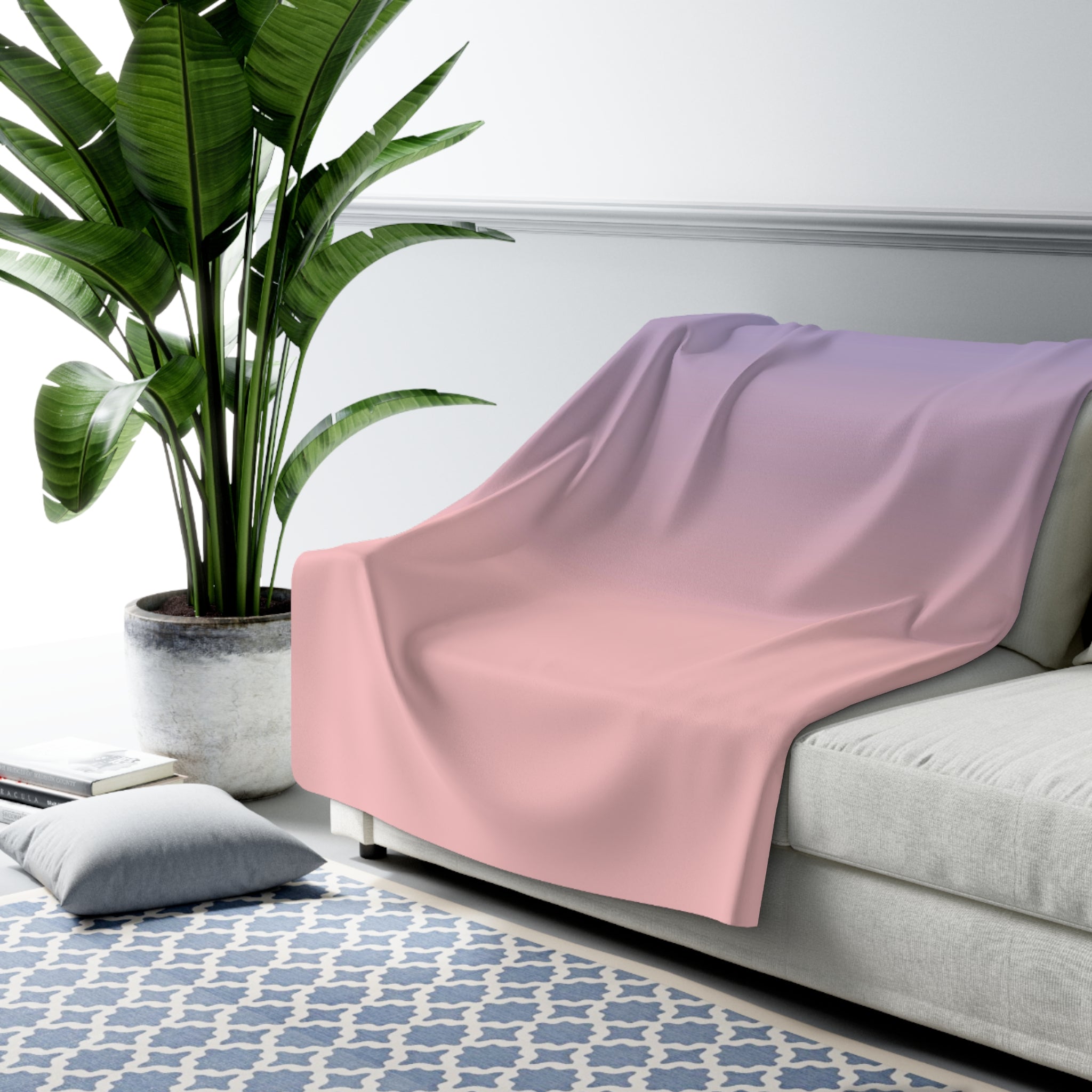 Abstract Ombre Throw Blanket | Pink Blue Gradient