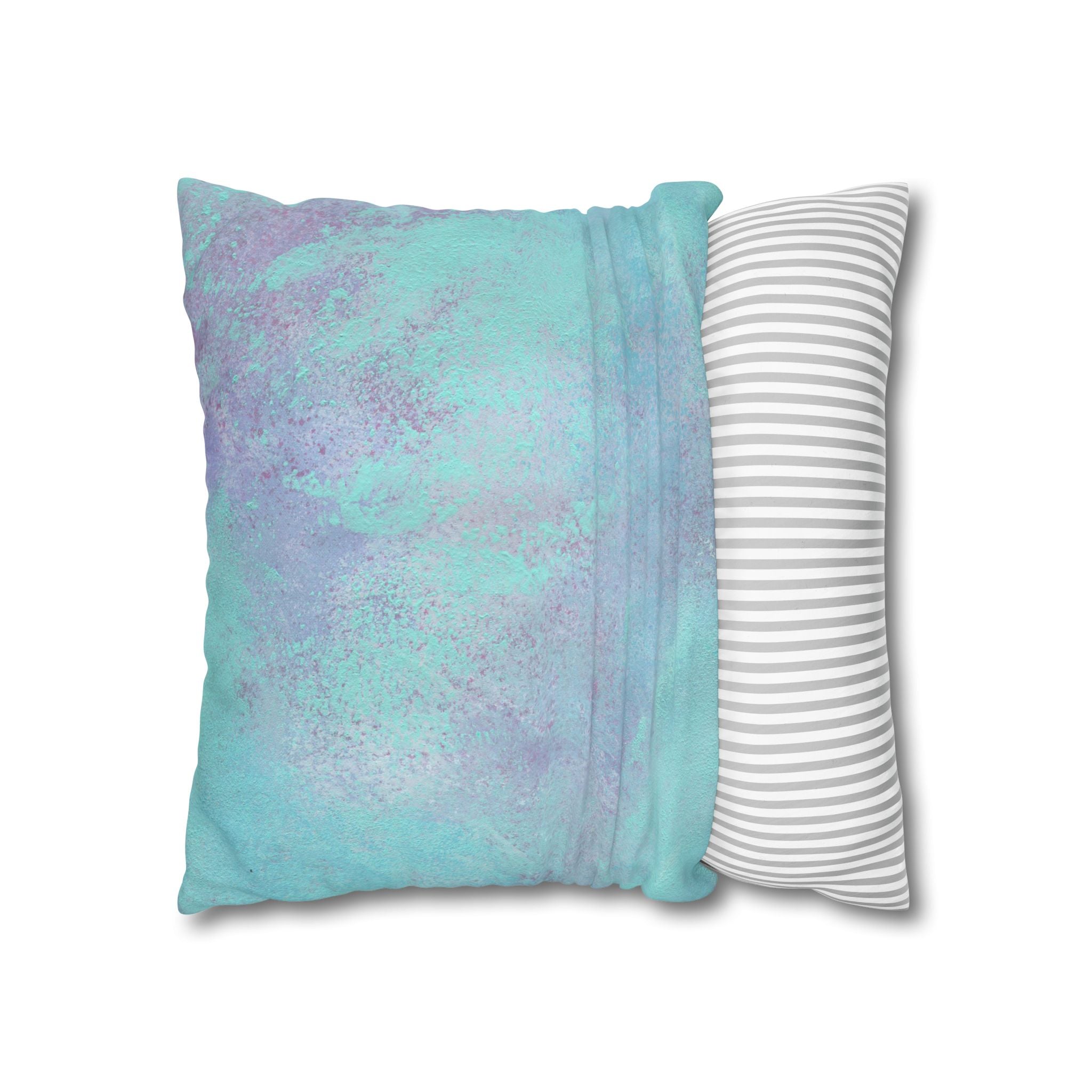 Square Poly Canvas Pillowcase | Mint Teal Turquoise, Lavender