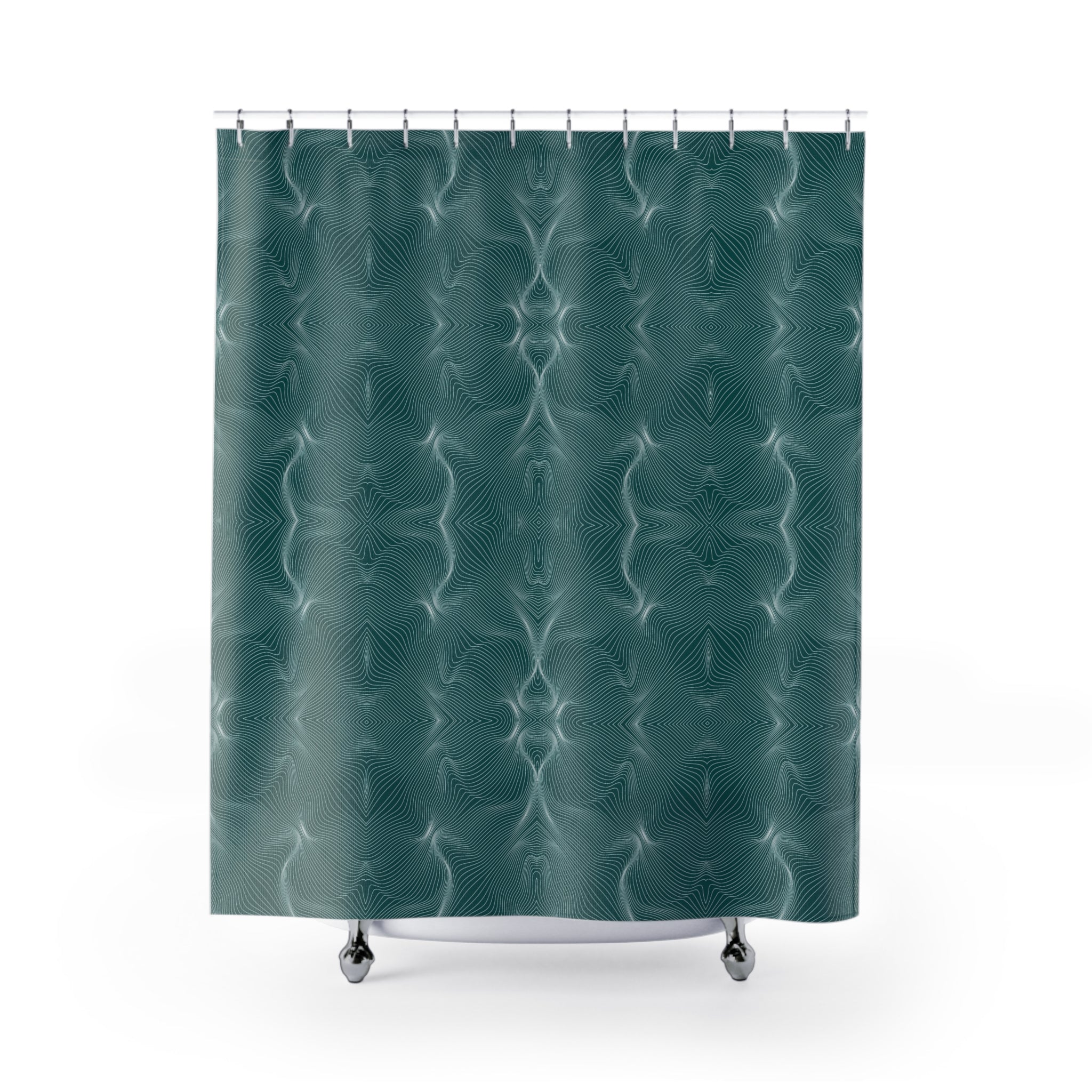 Teal Green Shower Curtain | Art Nouveau Bathroom Decor