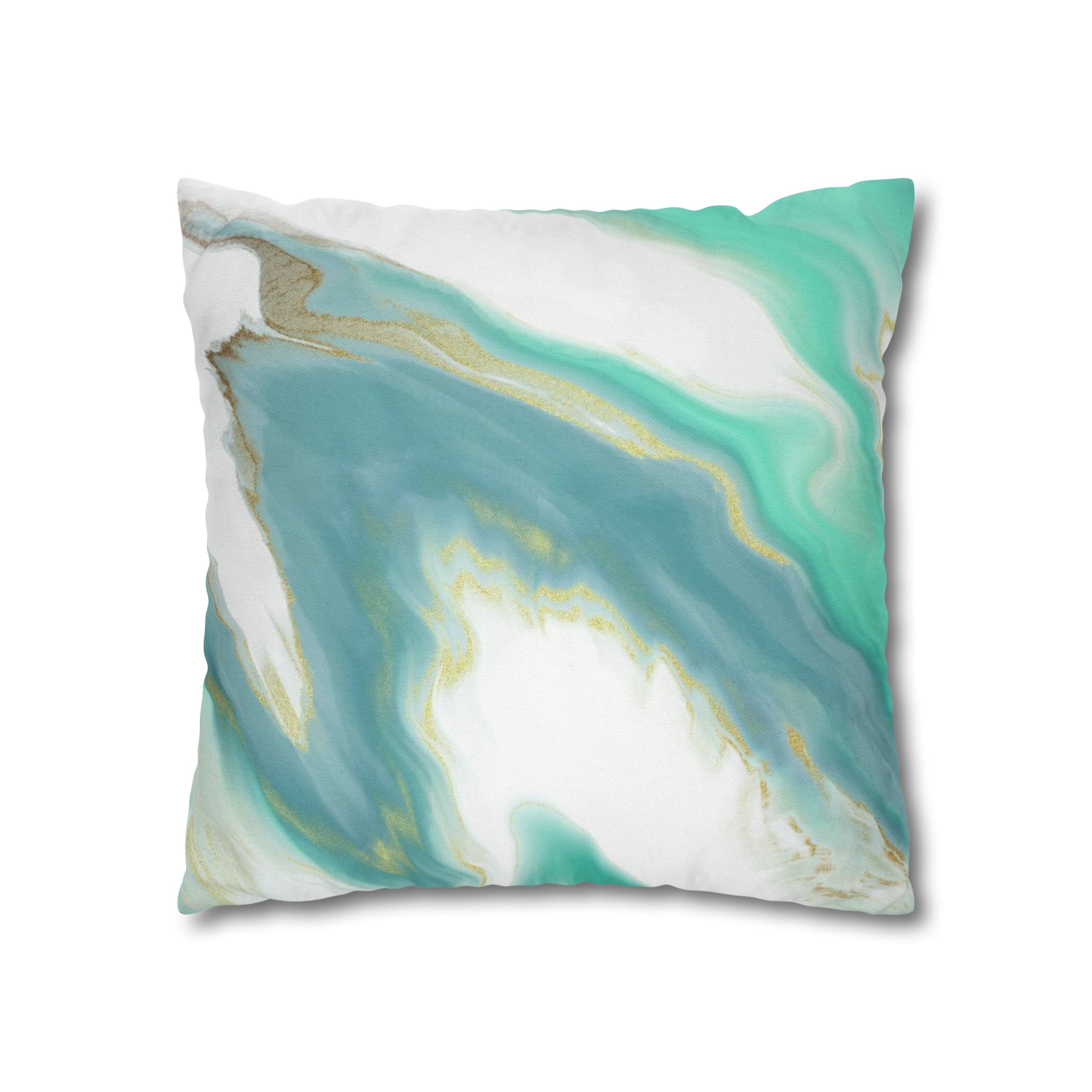 Abstract Pillow Cover | Sage Green Blue, White Beige