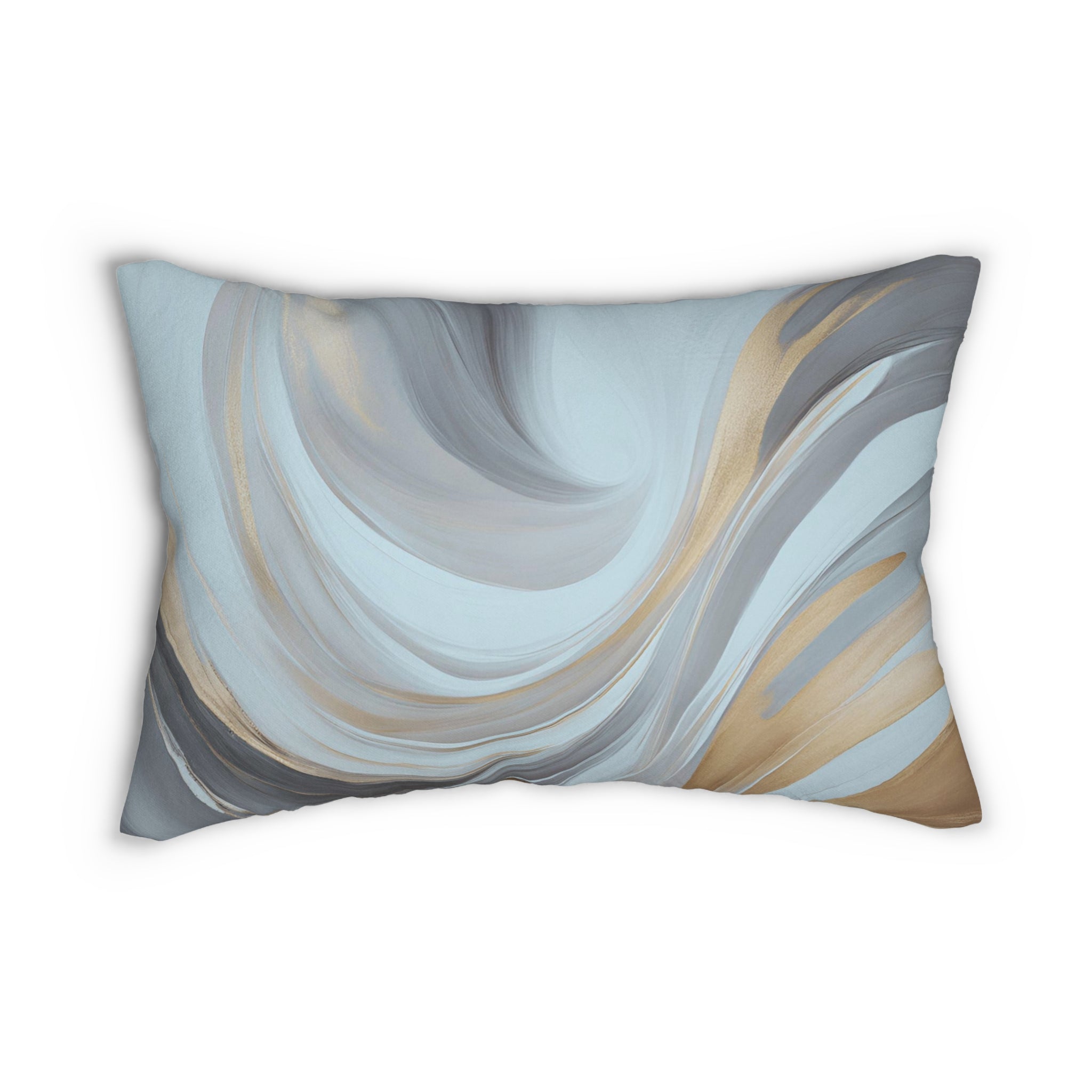 Abstract Lumbar Pillow | Pale Blue, Grey Beige