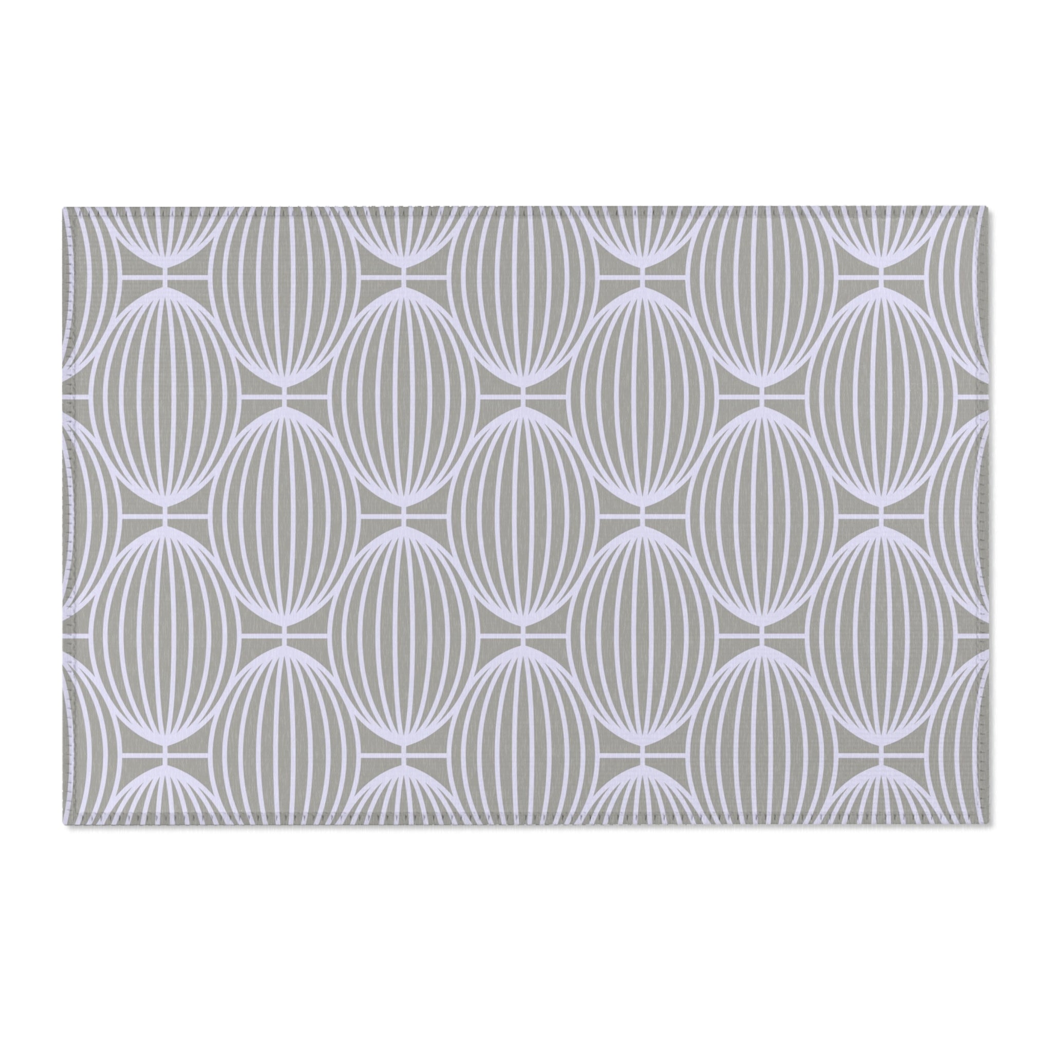 Art Deco Boho Area Rug | Lavender Grey Geometric Minimalist