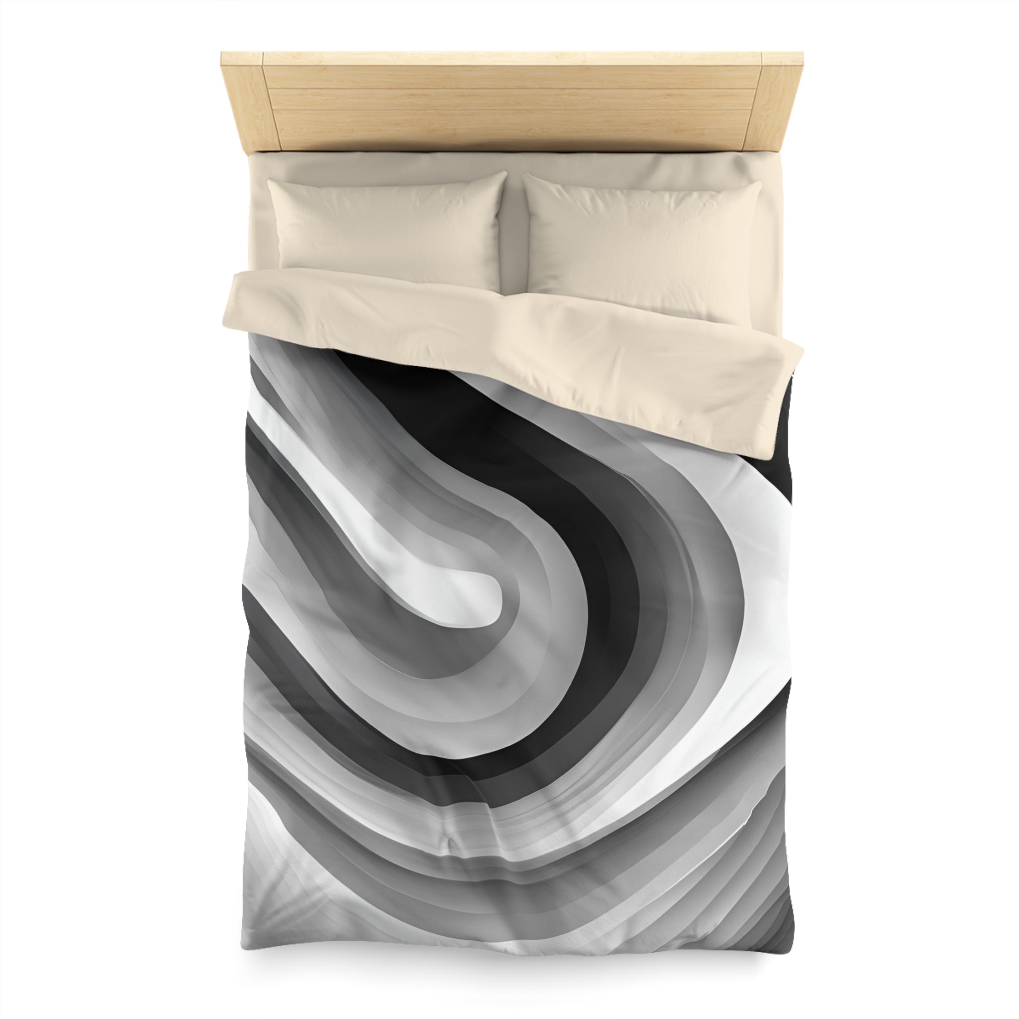 Abstract Duvet Cover | Black Grey White Ombre