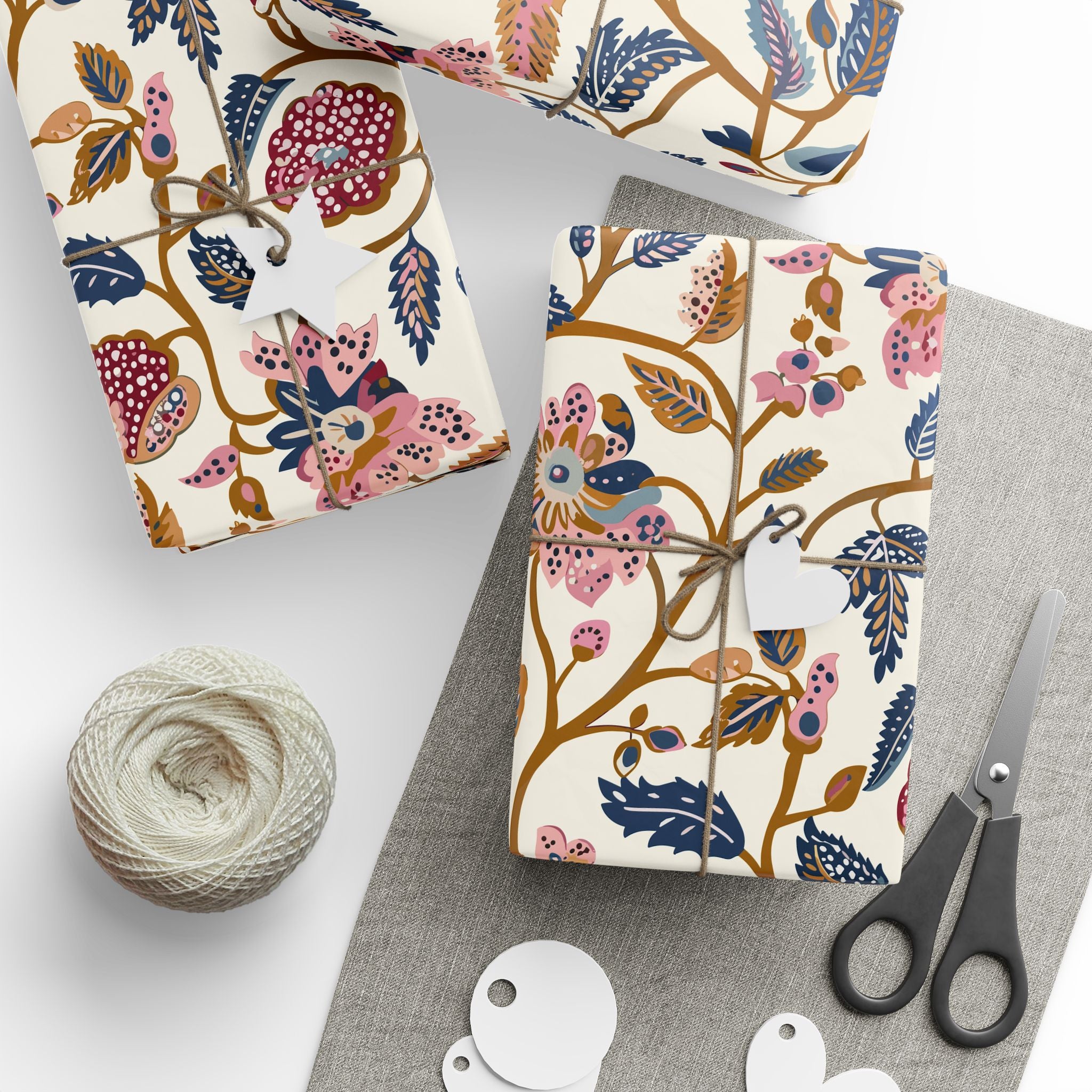 Gift Wrapping Paper | Colorful Indian Chintz Floral Wrap for the Holidays, Birthdays