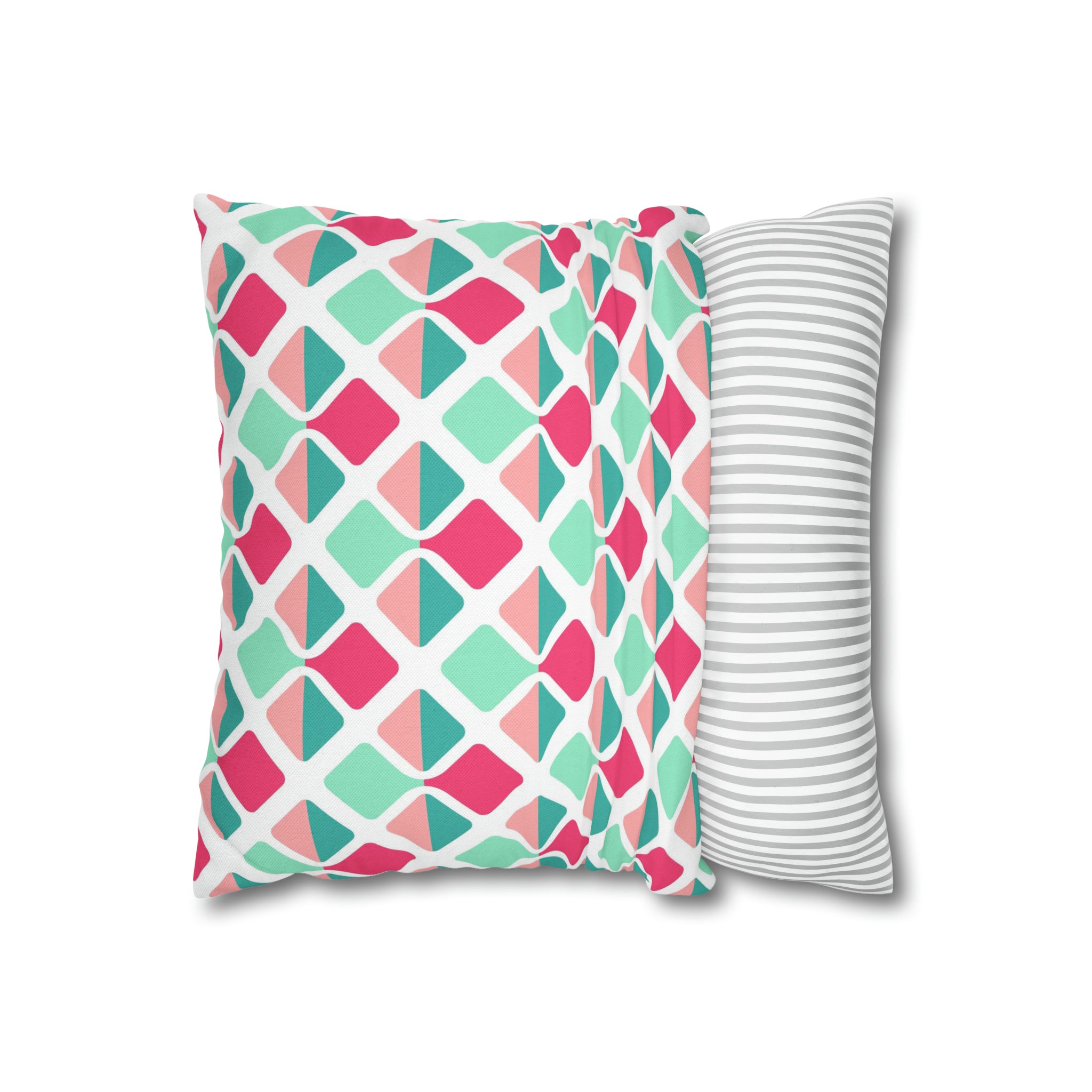 Modern Abstract Pillow Cover | Magenta Pink, Mint Green