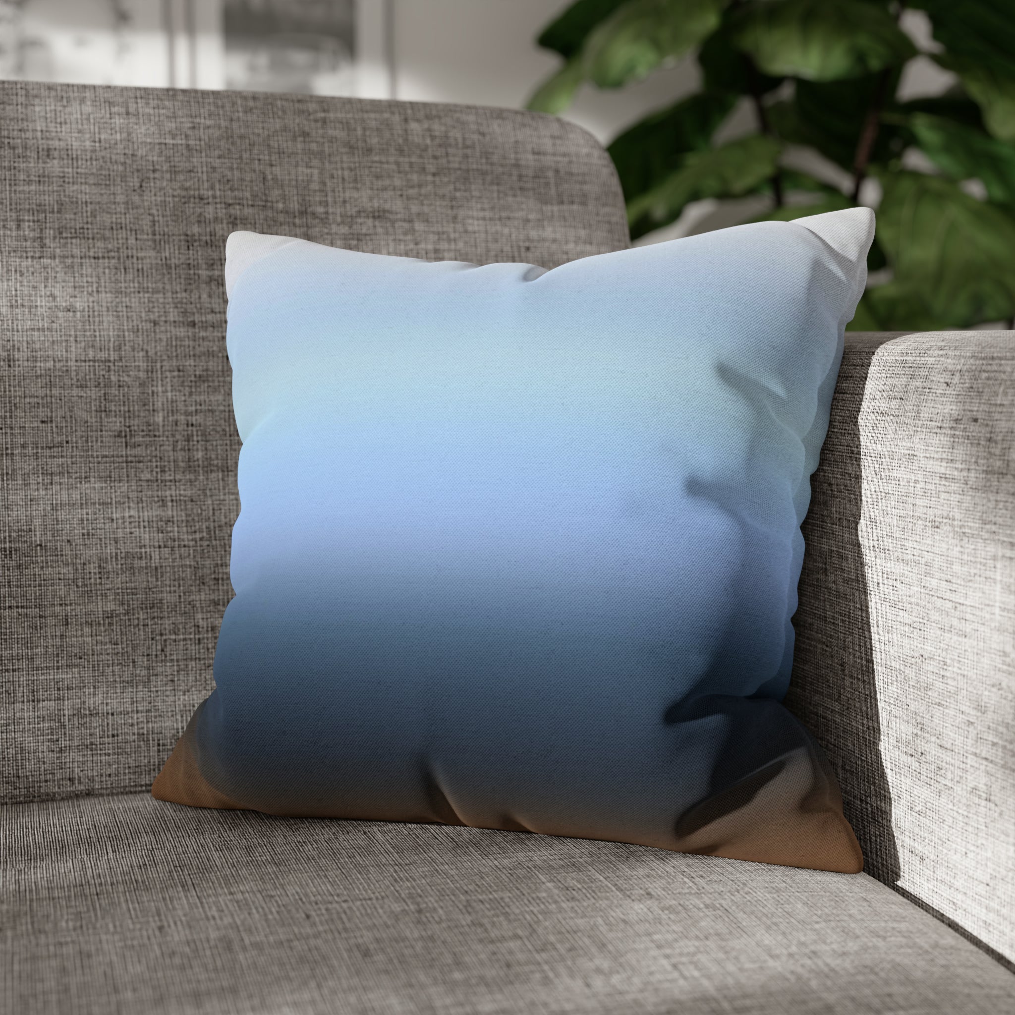 Abstract Pillow Cover | Navy Sky Blue Gradient