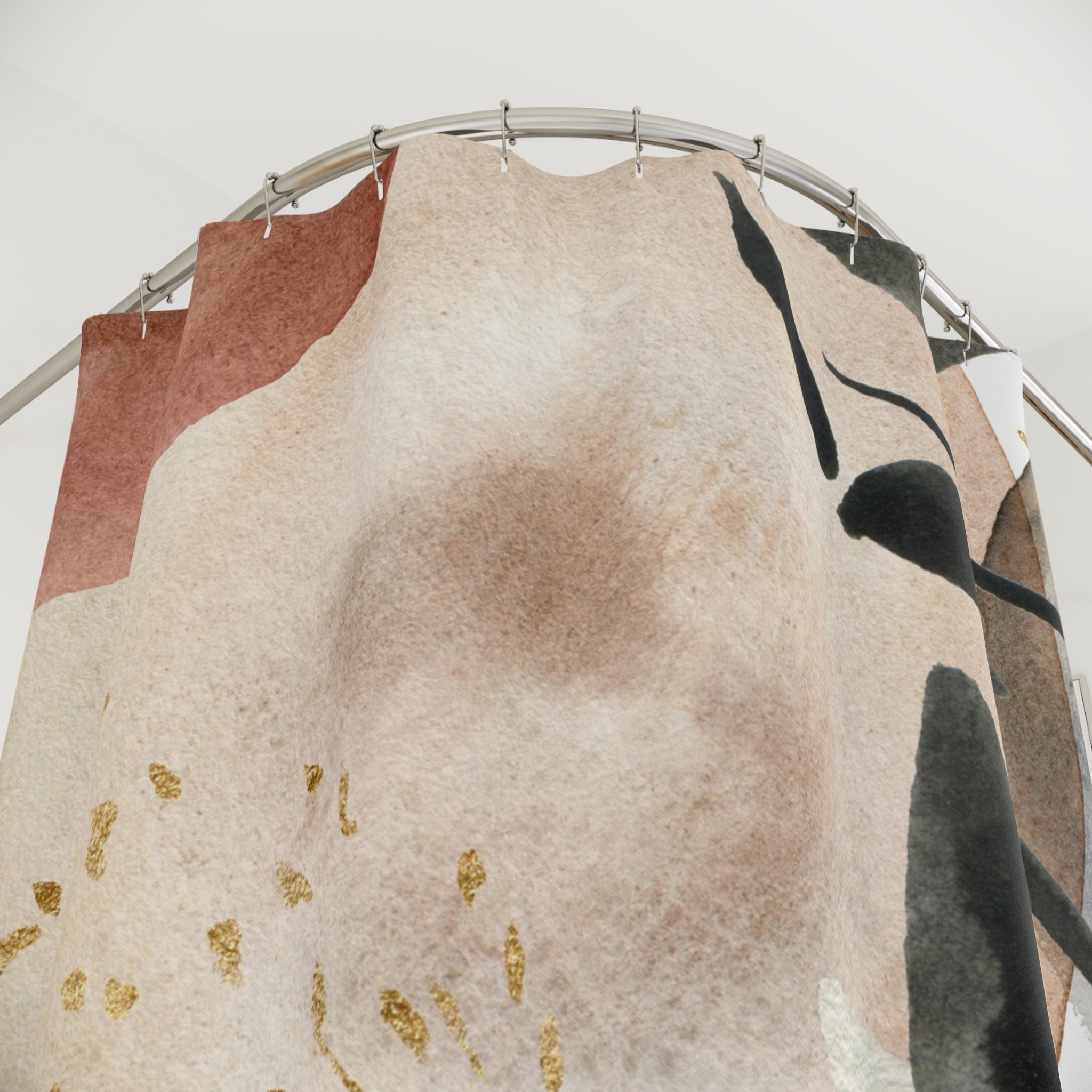 Abstract Watercolor Shower Curtain | Boho Earthy Neutral  Bathroom Decor