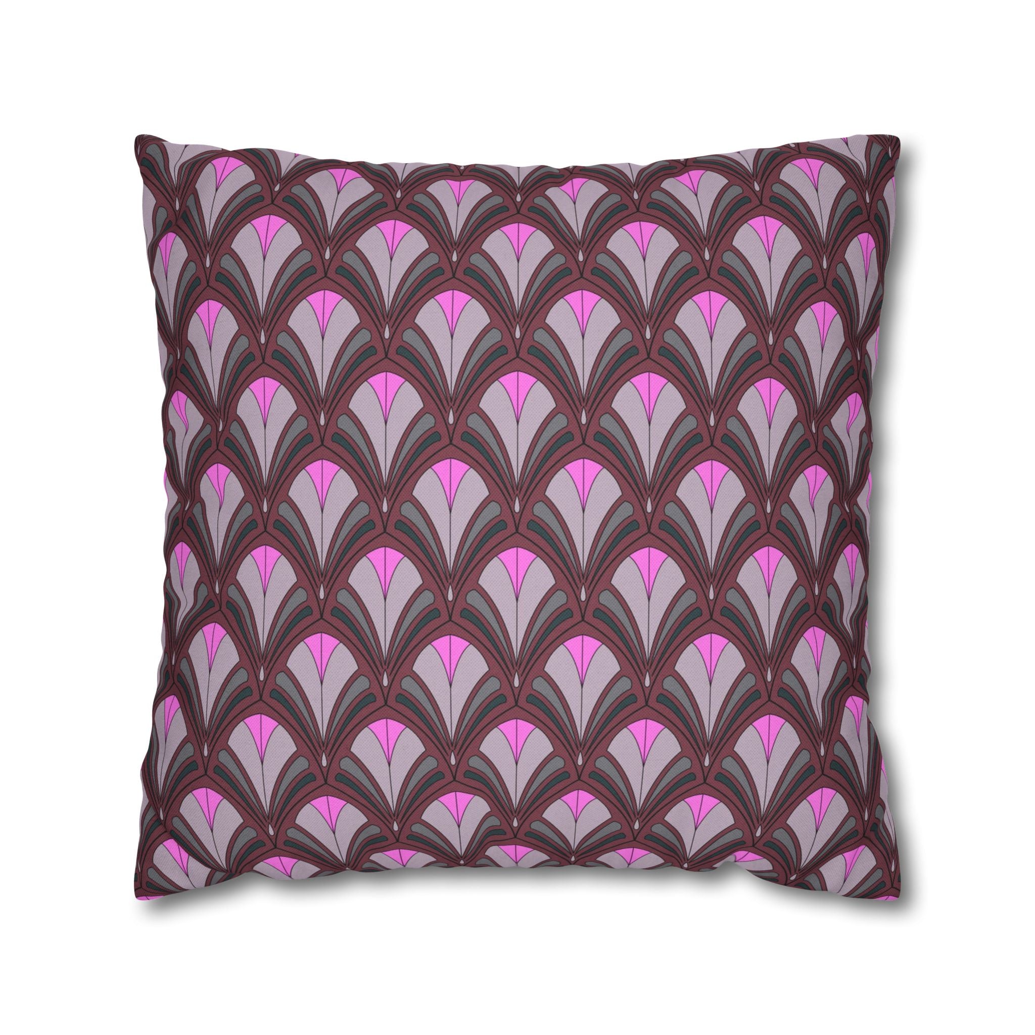 Abstract Pillow Cover | Pink Grey Burgundy Minimalist Geometric