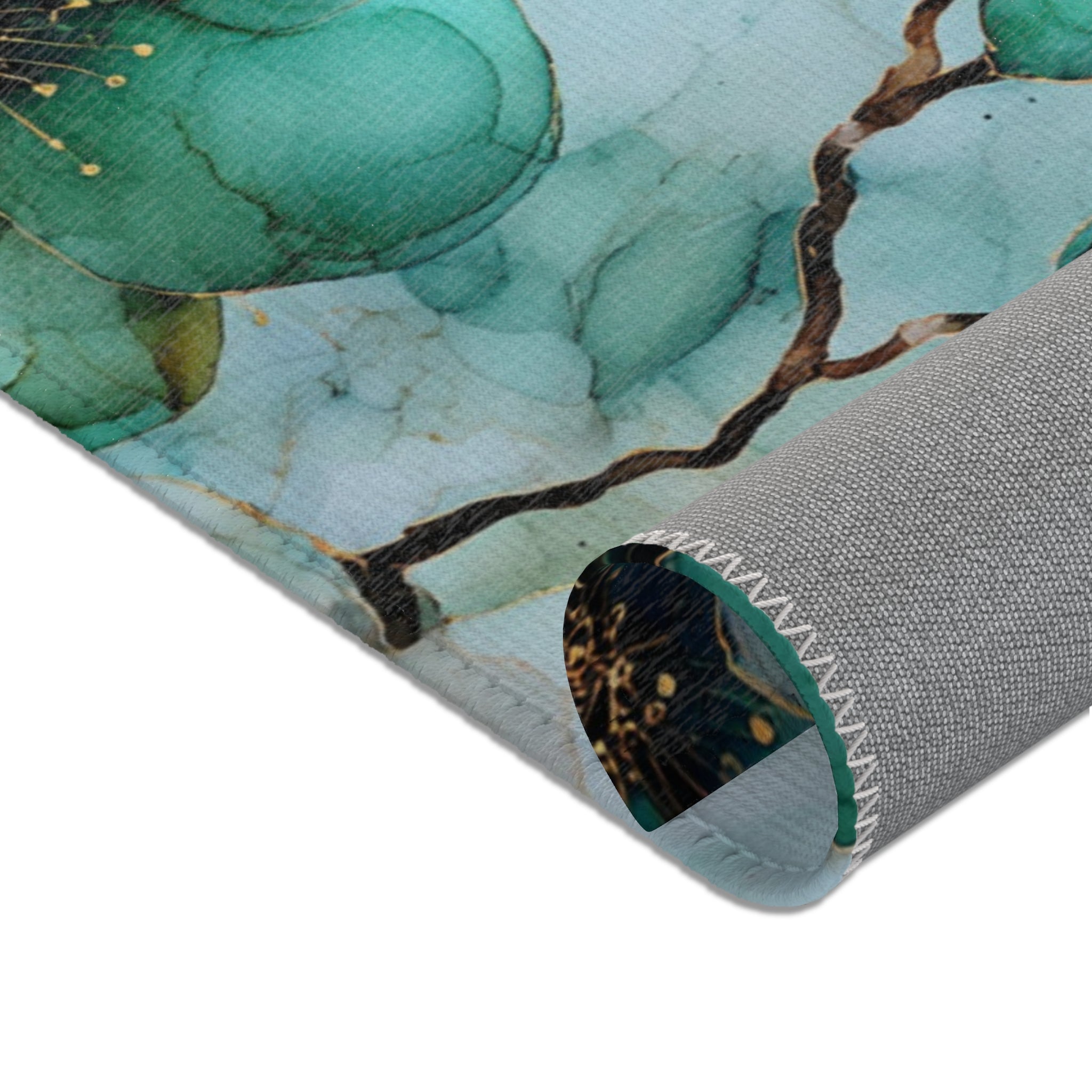 Abstract Area Rug | Floral Green Watercolor Artsy Rug