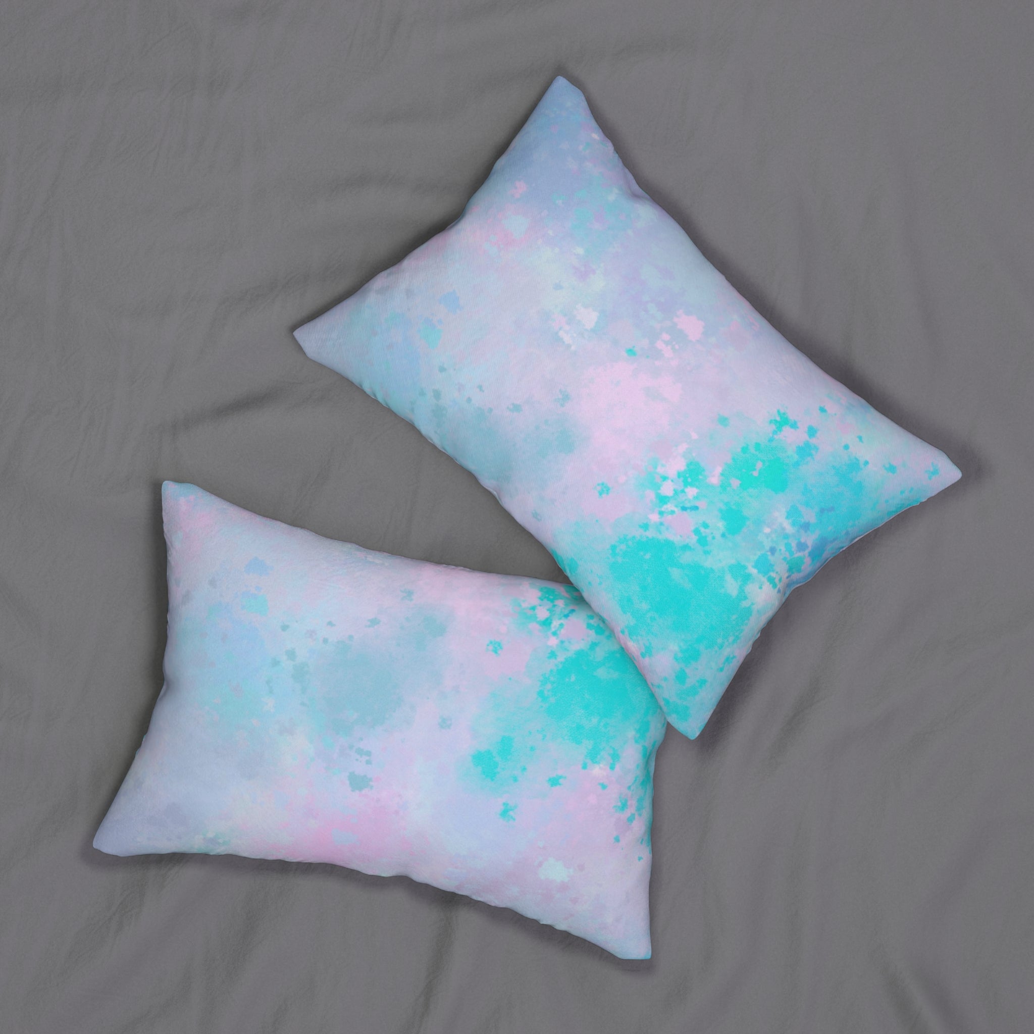 Pastel Colorful Lumbar Pillow | Pink Blue, Turquoise