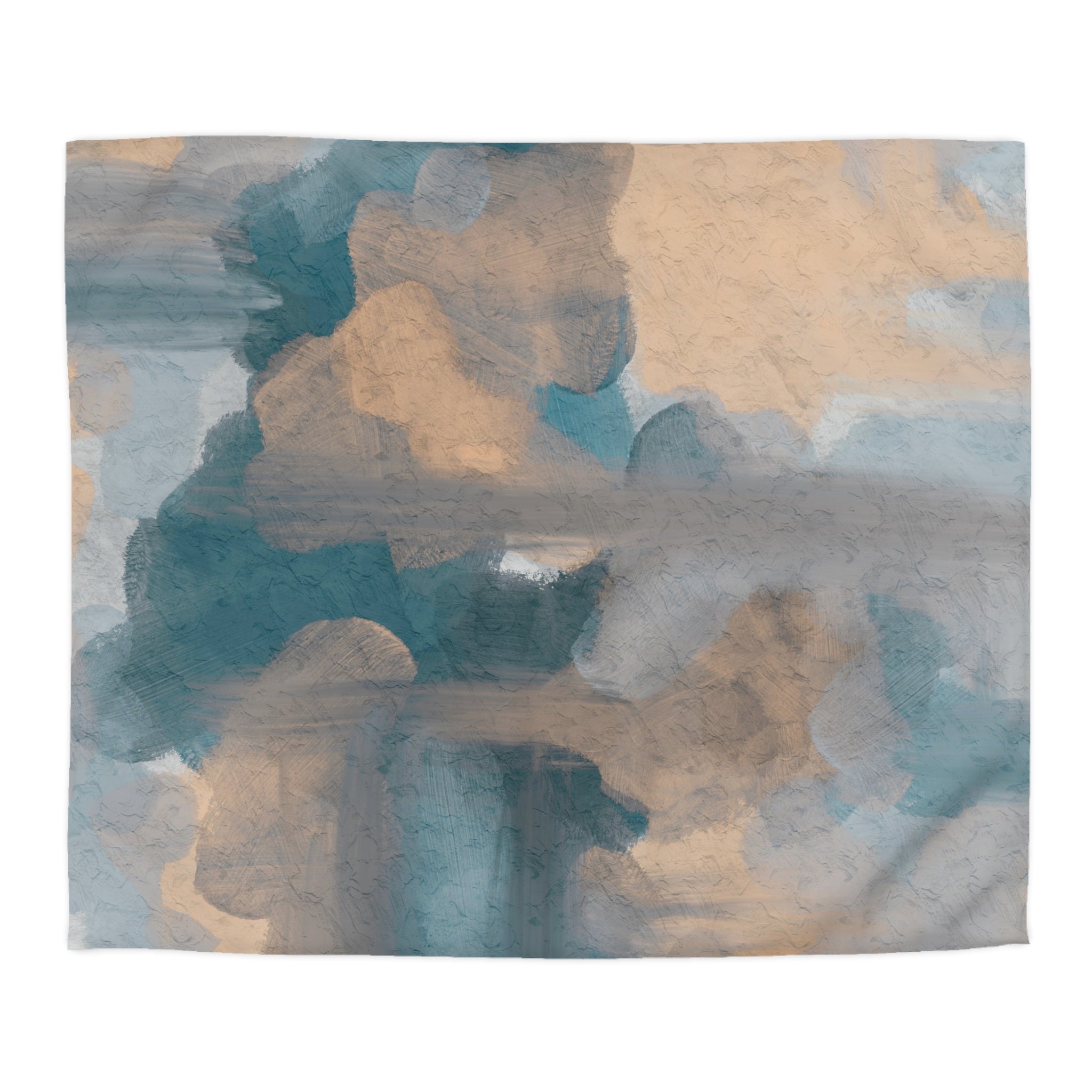 Abstract Duvet, Pillow Cover | Blue Beige Bedroom Decor