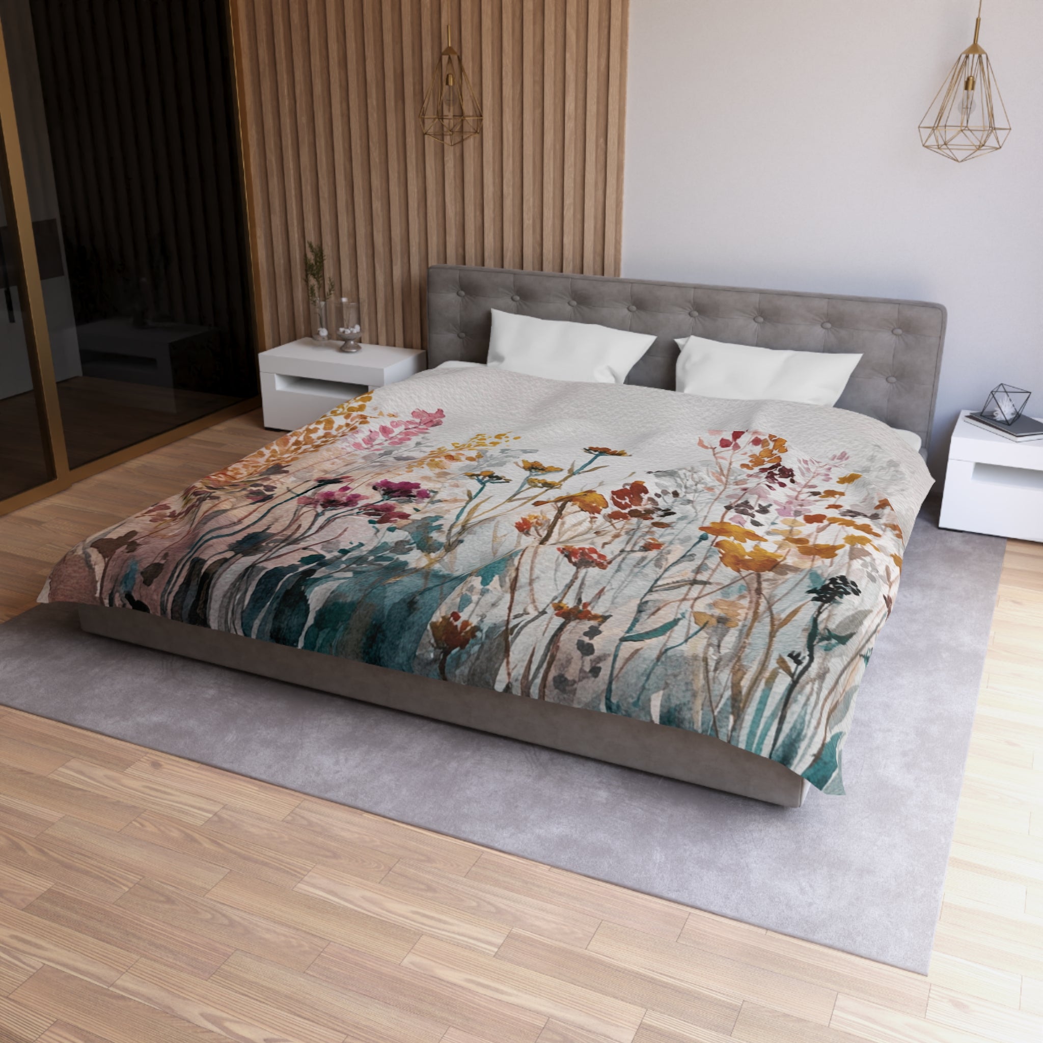 Floral Duvet, Pillow Cover | White Bedroom Decor