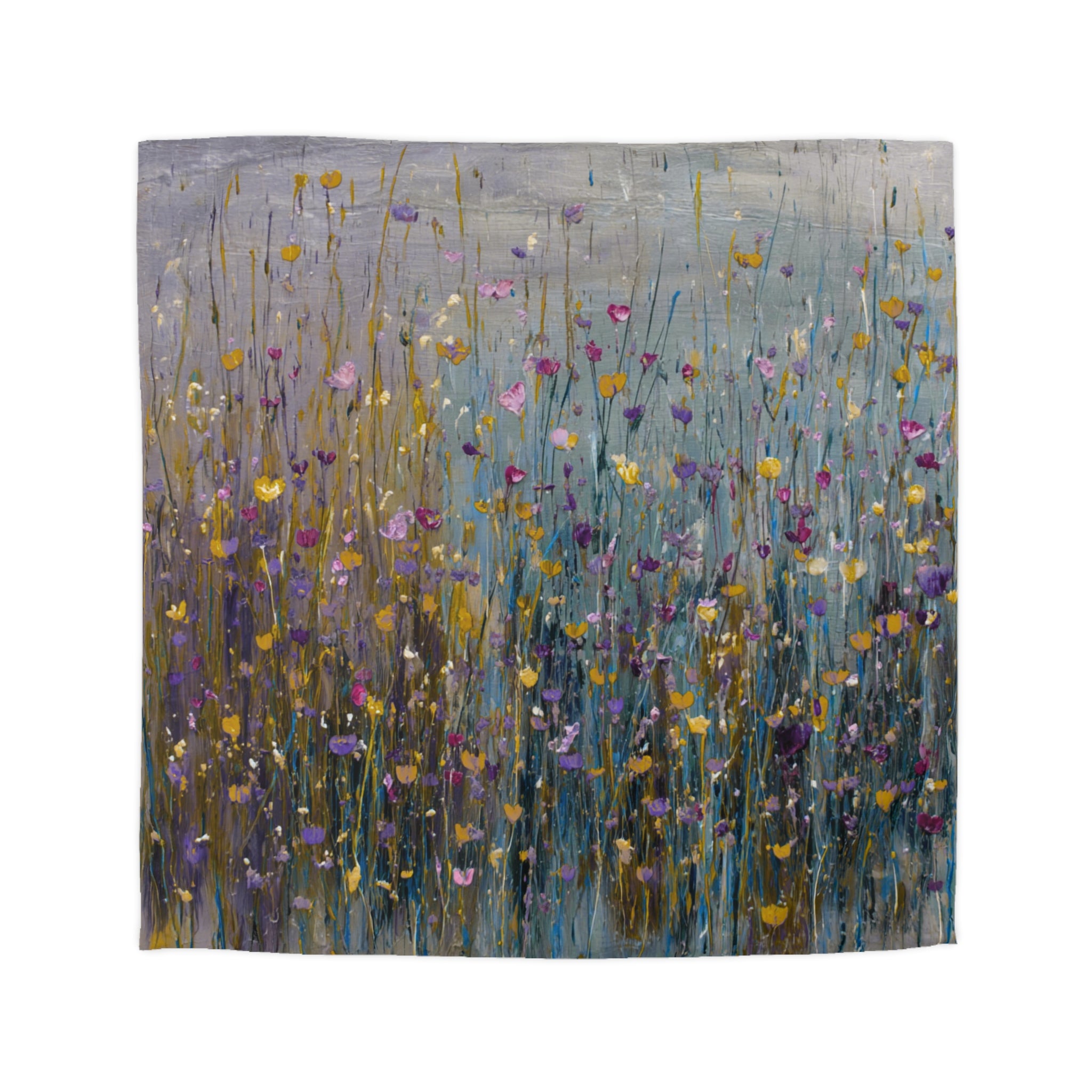 Floral Duvet, Pillow Cover | Grey Blue Yellow Bedroom Decor