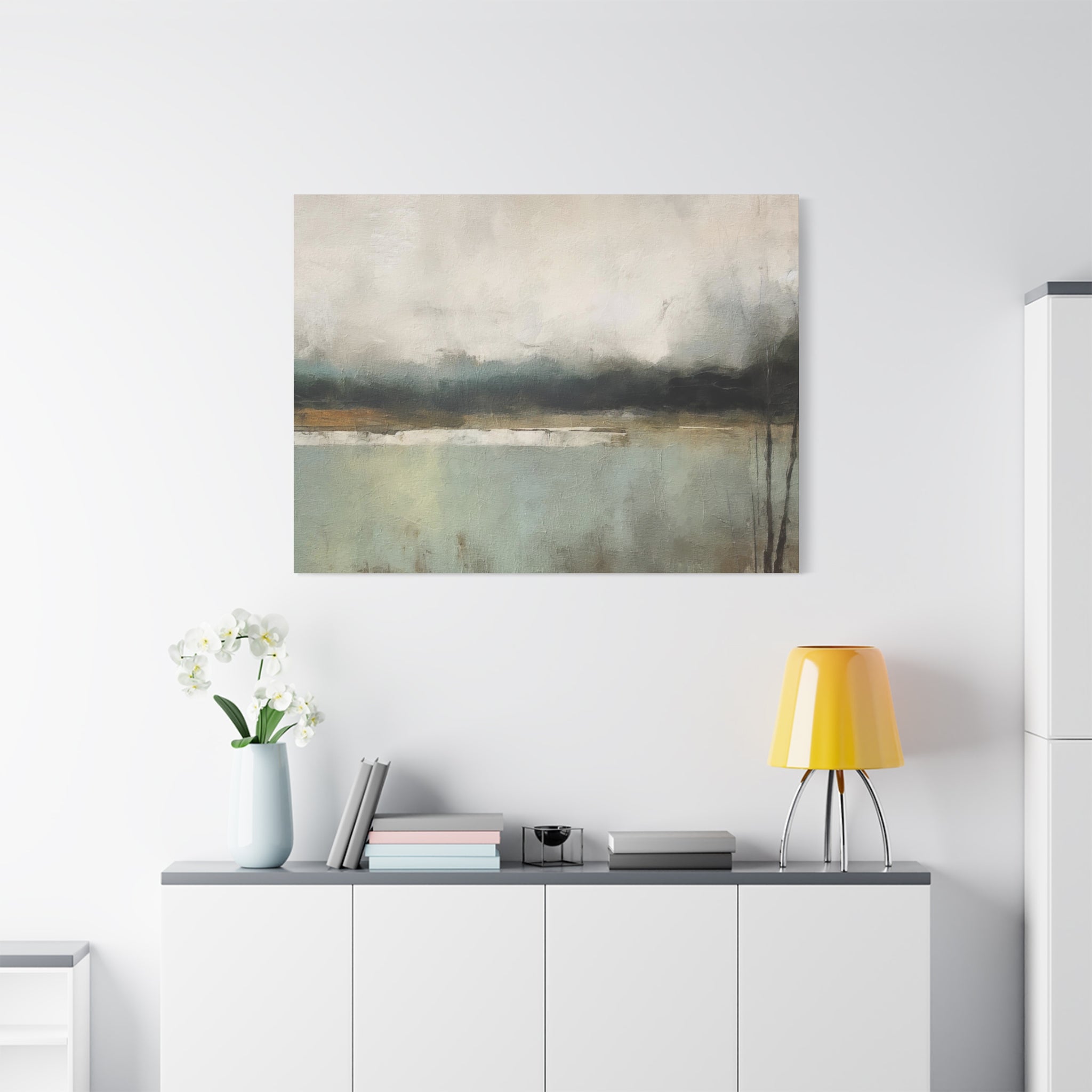 Abstract Coastal Horizon Matte Canvas Art — Stretched 1.25"