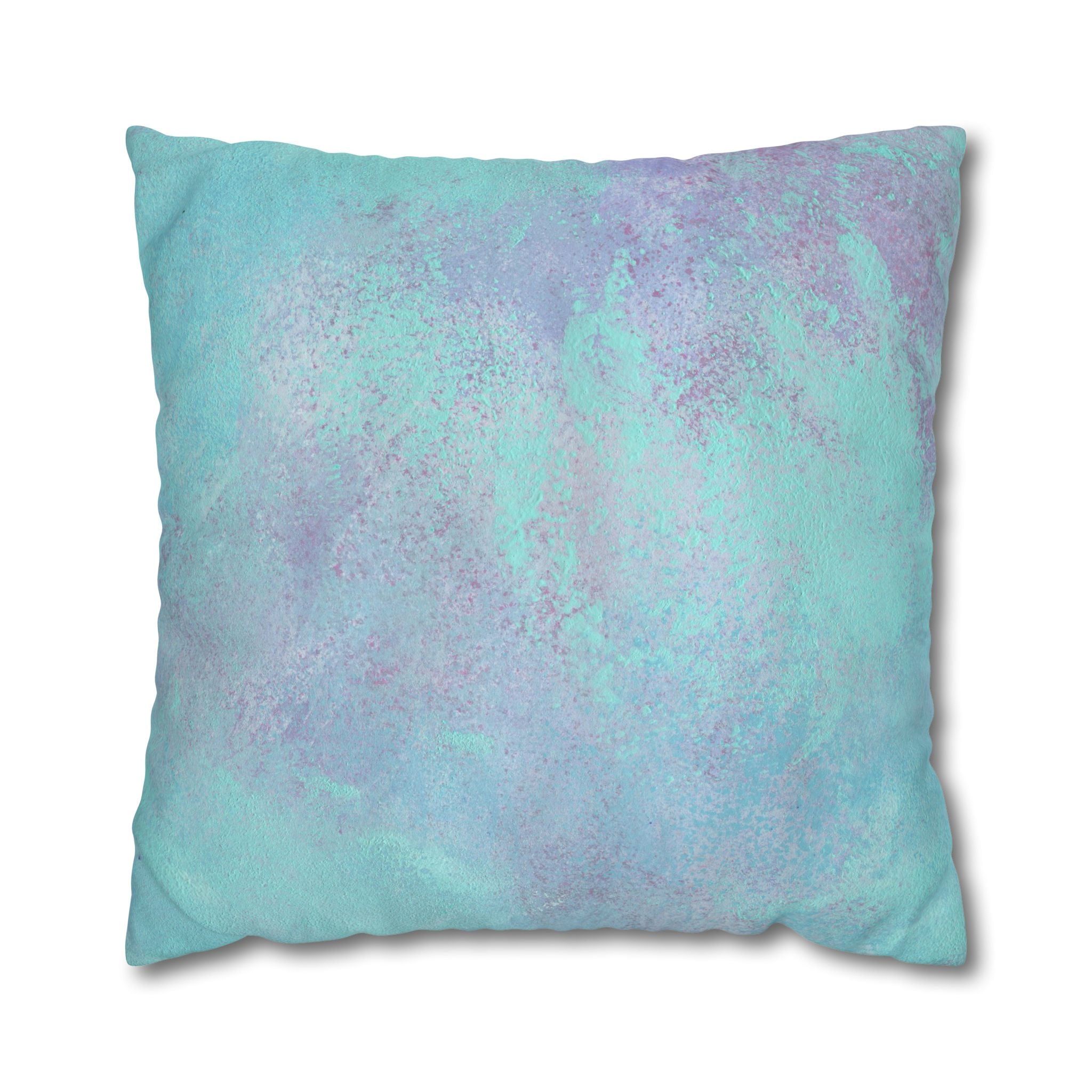 Square Poly Canvas Pillowcase | Mint Teal Turquoise, Lavender