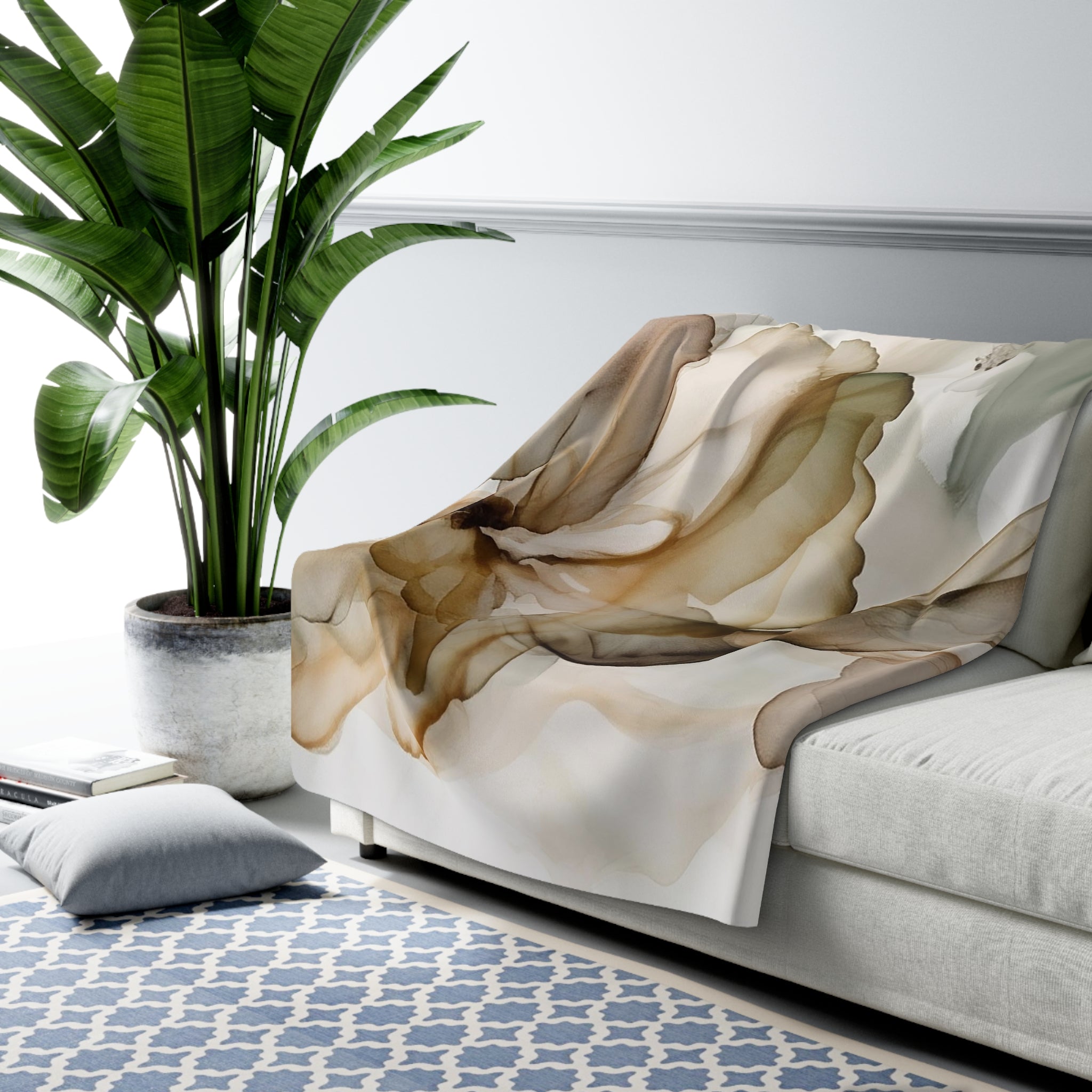 modern abstract cozy blanket