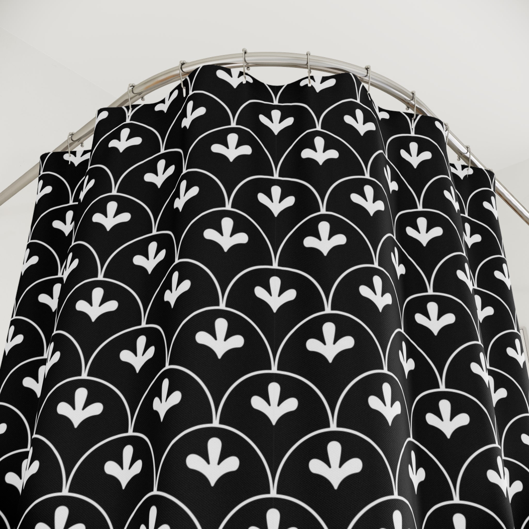 Art Deco Shower Curtain | Black White Bathroom Decor