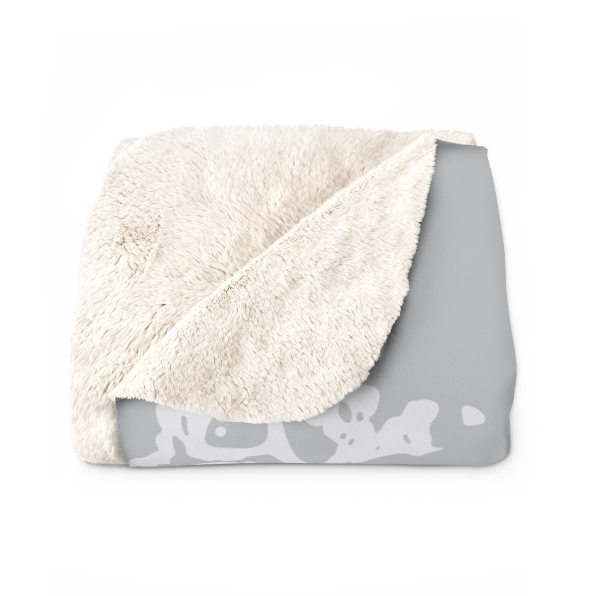 Abstract Throw Blanket | Grey White Floral Minimalist Art