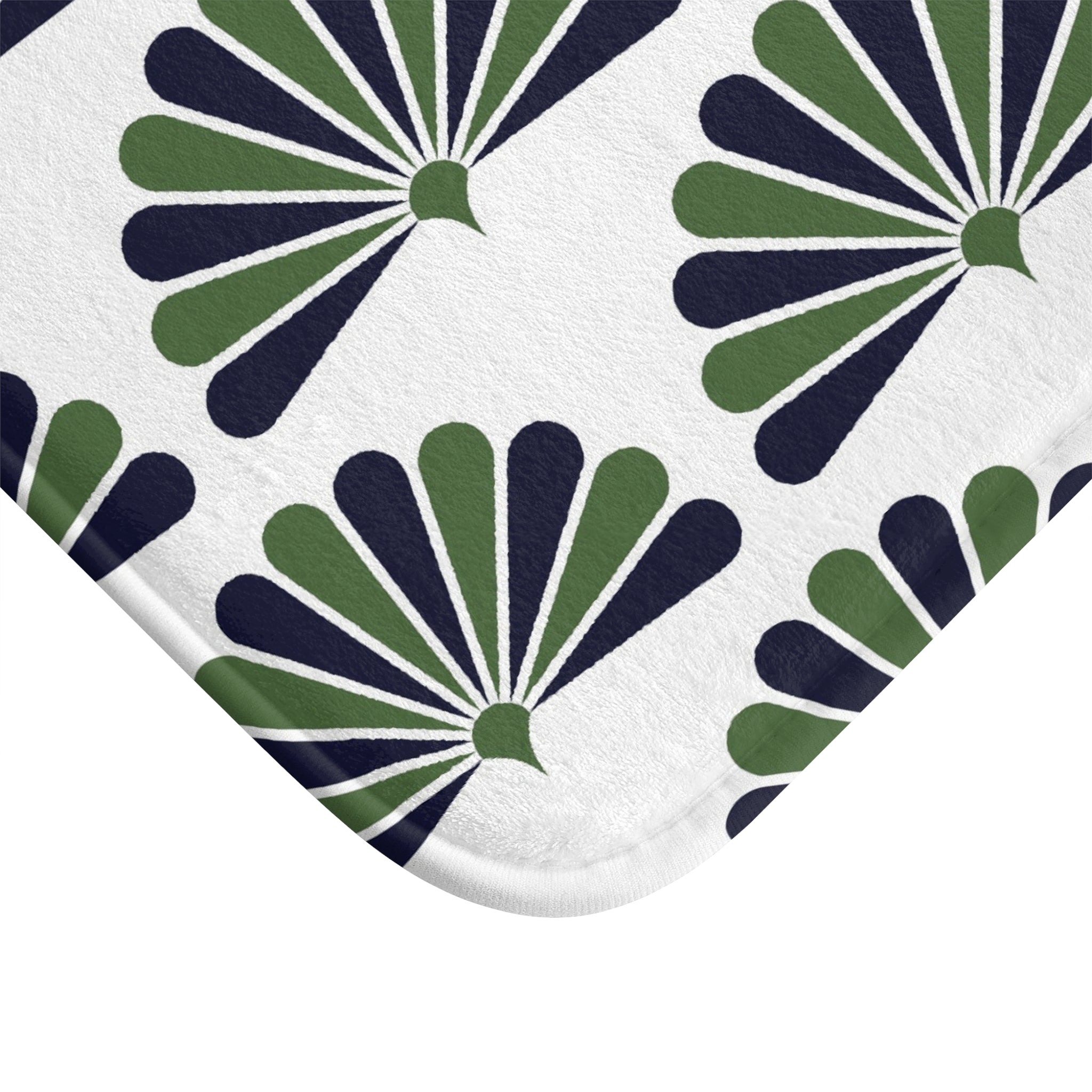 Art Deco Nouveau Bath Mat | Green Blue White Kitchen Mat